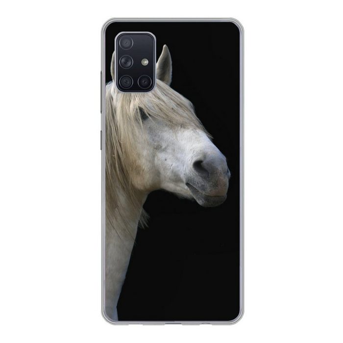 MuchoWow Handyhülle Pferde - Pilz - Schwarz Phone Case Handyhülle Samsung Galaxy A71 Silikon Schutzhülle