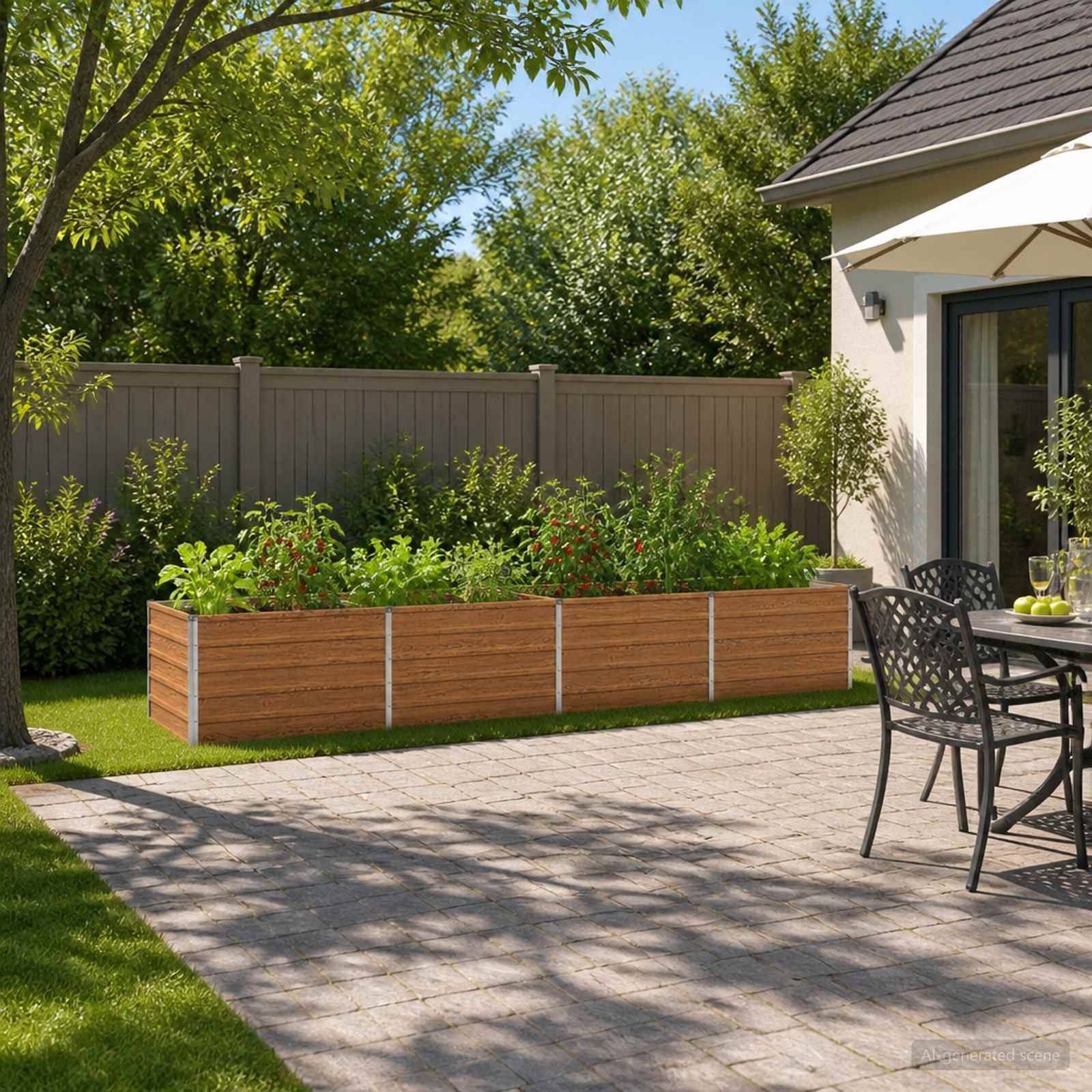 vidaXL Hochbeet vidaXL Hochbeet im Garten Holz Braun 320 x 80 x 55 cm