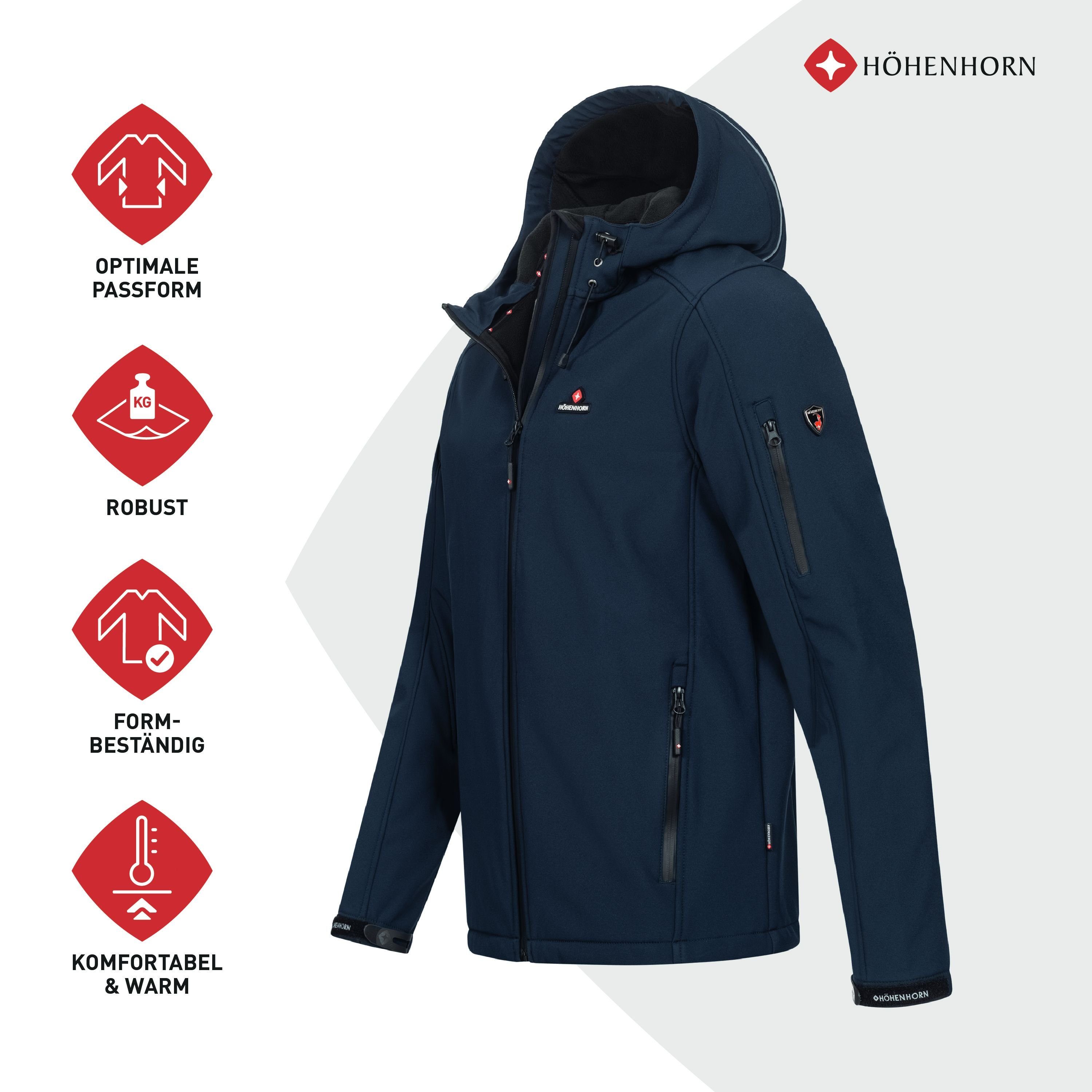 Softshell Funktionsjacke Jacke Altus Softshelljacke Übergangsjacke Night-Blue Outdoor Herren Höhenhorn