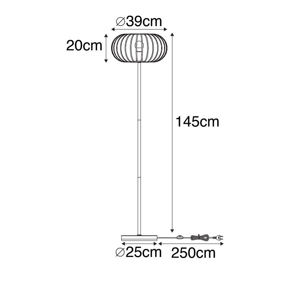 Qazqa Stehlampe Johanna, ohne Leuchtmittel, Warmweiß, QAZQA Stehlampe, e27, Rostbraun, Stahl, Design
