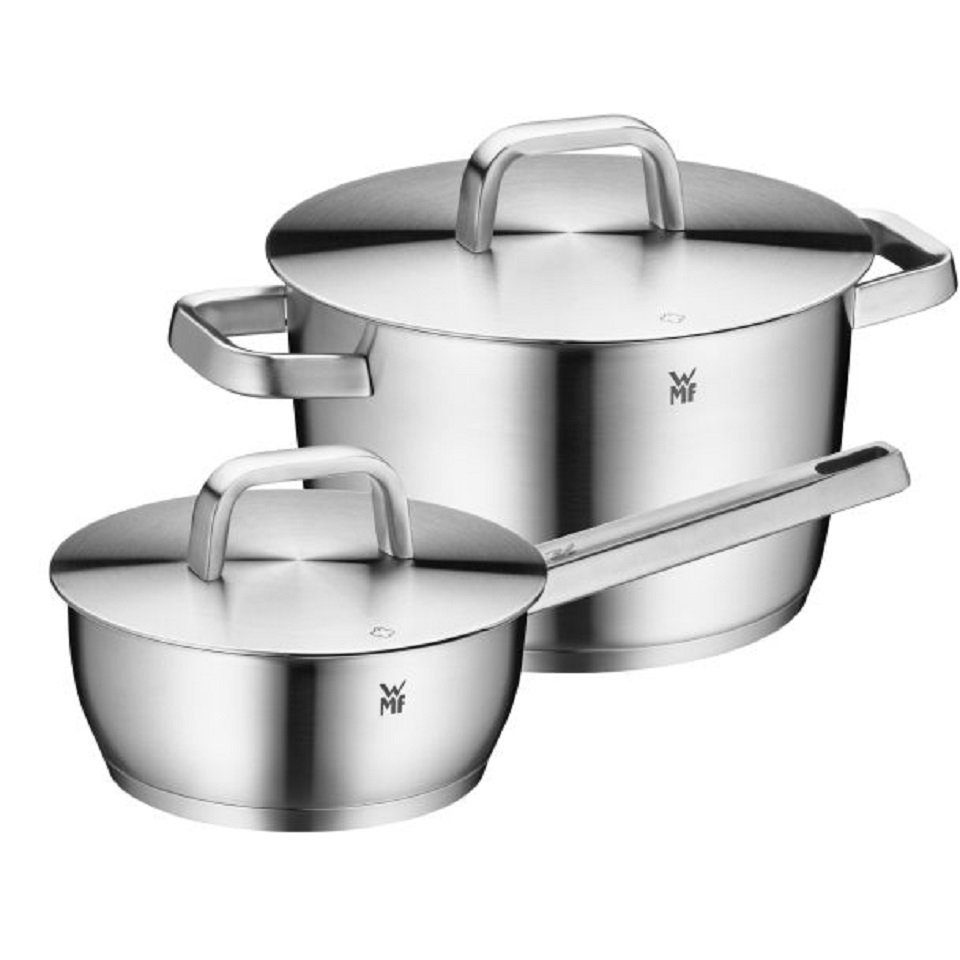 WMF Fleischtopf mit poliert) Topf-Set Kochtopf 18cm Set (2-tlg., Metalldeckel, Edelstahl Stielkasserolle Deckeln, Cromargan 22cm mit Iconic +