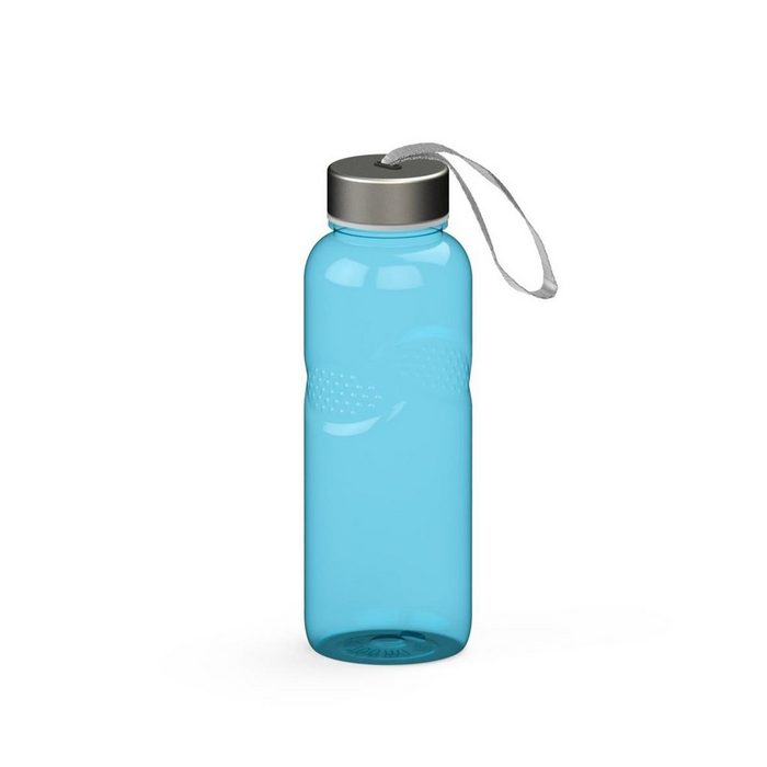 elasto Thermoflasche Trinkflasche Carve "Pure" geschmacksneutrale Wasserflasche aus robustem Tritan und einem Deckel aus Edelstahl mit Schlaufe Colour 0 7ll transparent-blauTransparent-Blau