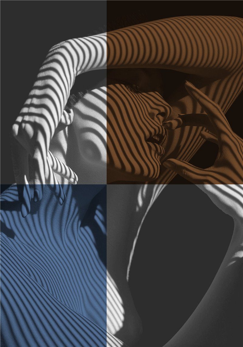 L.Ru UG Kunstdruck Heller, und (3 blauer Hauptwohnzimmer-Eingangsdekorations-Malereikern abstrakter St), Textur luxuriöser Charakter-Linienzeichnungskern, grauer