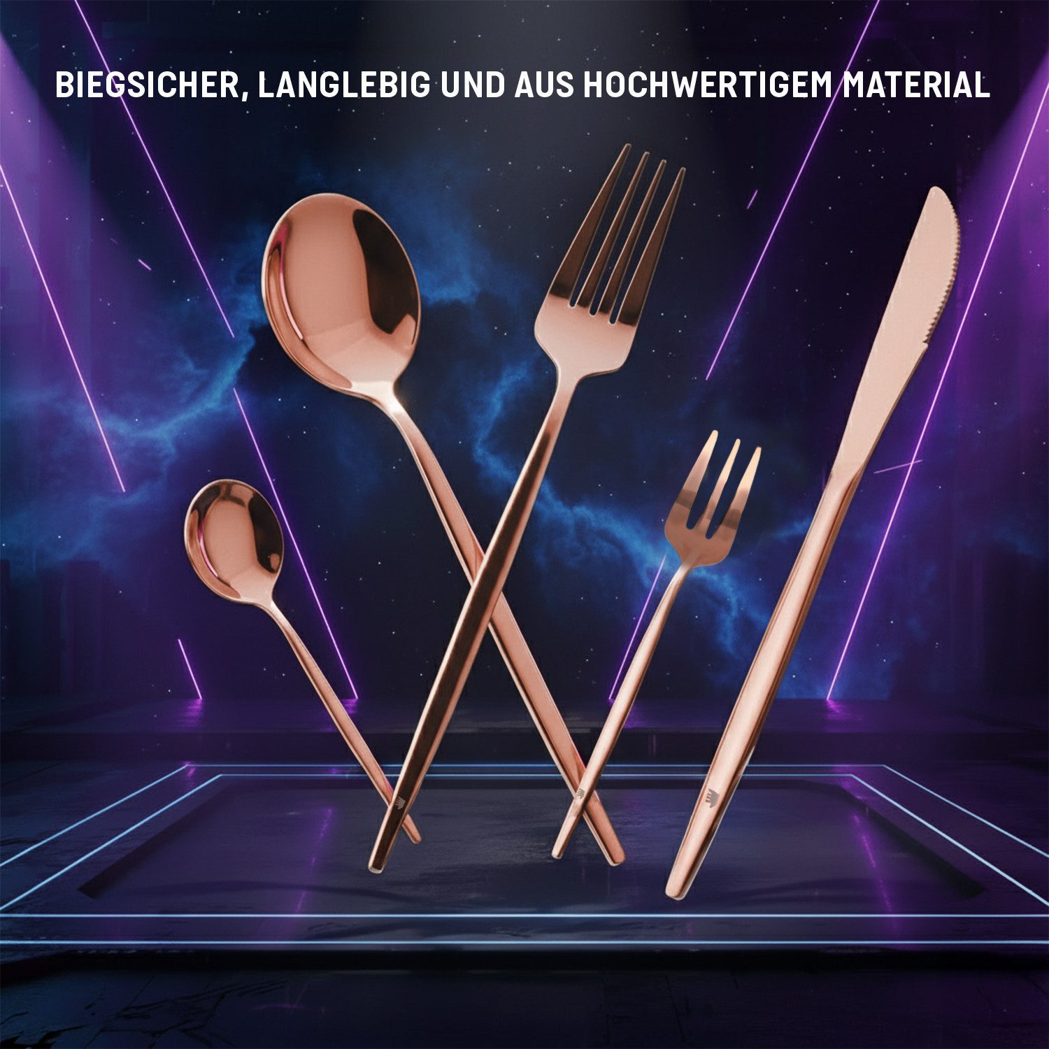 Roxlin Besteck-Set 30-teiliges Edelstahl-Besteckset modern & elegant 4 Farbe, 6 Personen, Edelstahl – Bild 5 von 5