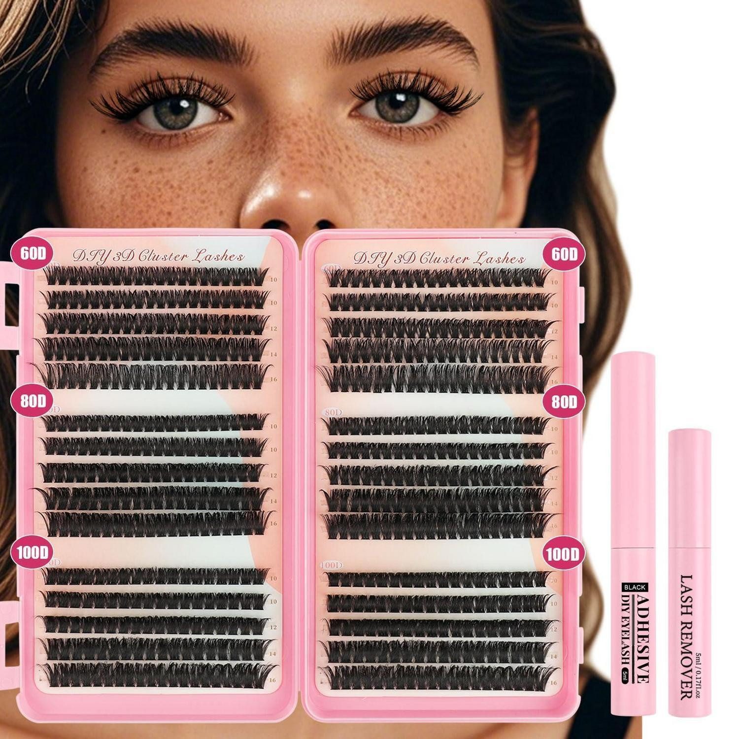 LuxusKollektion Einzelwimpern Wimpern Extensions Set 580 Stück DIY 60D 80D 100D
