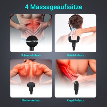 AsVIVA Massagegerät Massagepistole AsVIVA MGN2 Physiovibe S Massage Gun mit 4 Aufsätzen