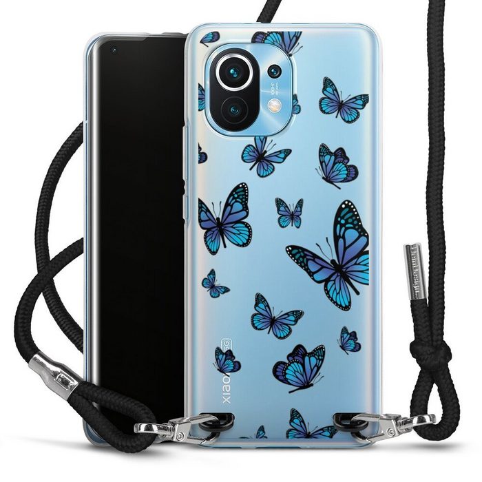 DeinDesign Handyhülle Schmetterling Muster transparent Butterfly Pattern Transparent Xiaomi Mi 11 Handykette Hülle mit Band Case zum Umhängen