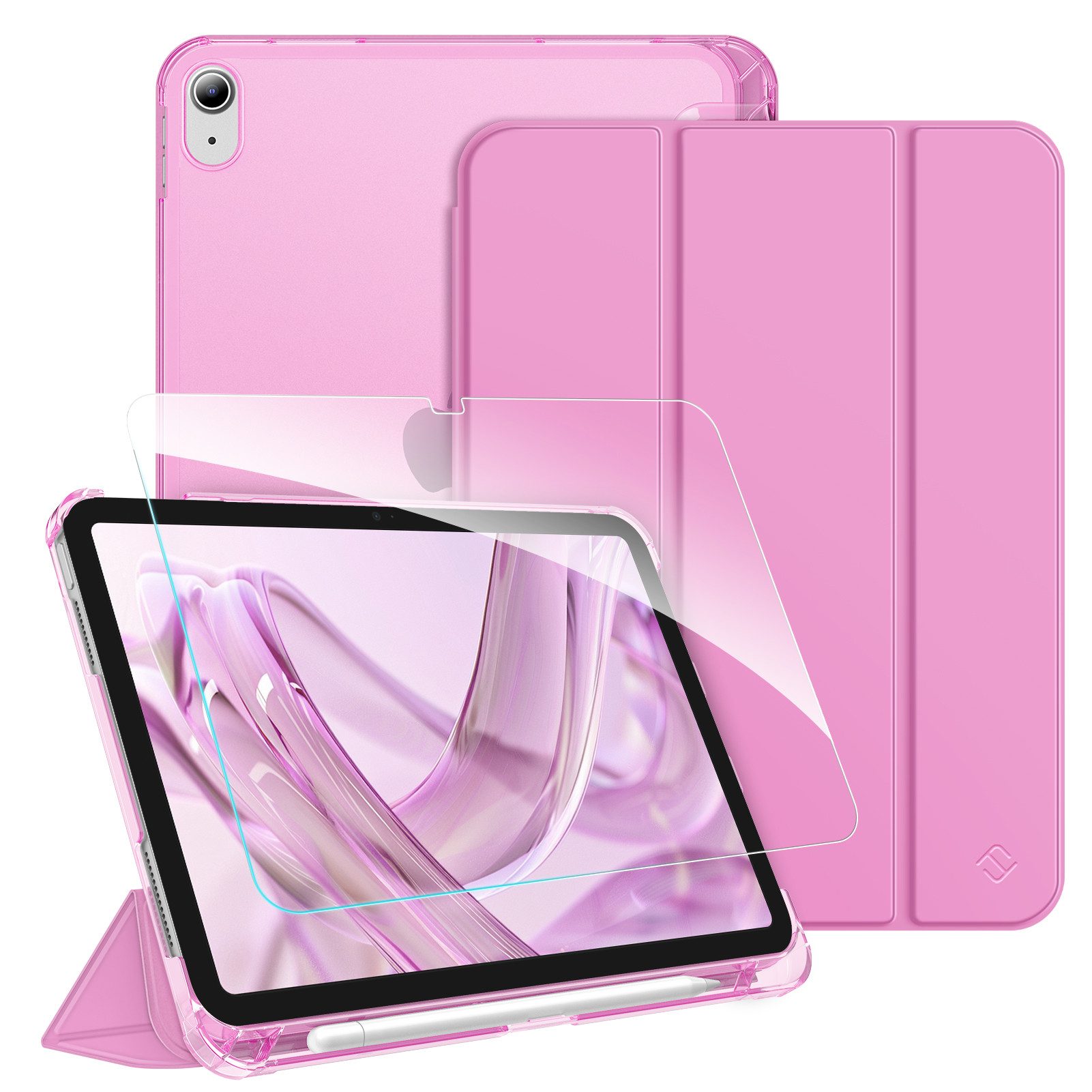 Fintie Tablet-Hülle für iPad 11 Generation 11'' 2025 (A16), iPad 10 Generation 10.9'' 2022, mit Schutzfolie-ultradünne transparente Rückseite Case mit Stifthalter