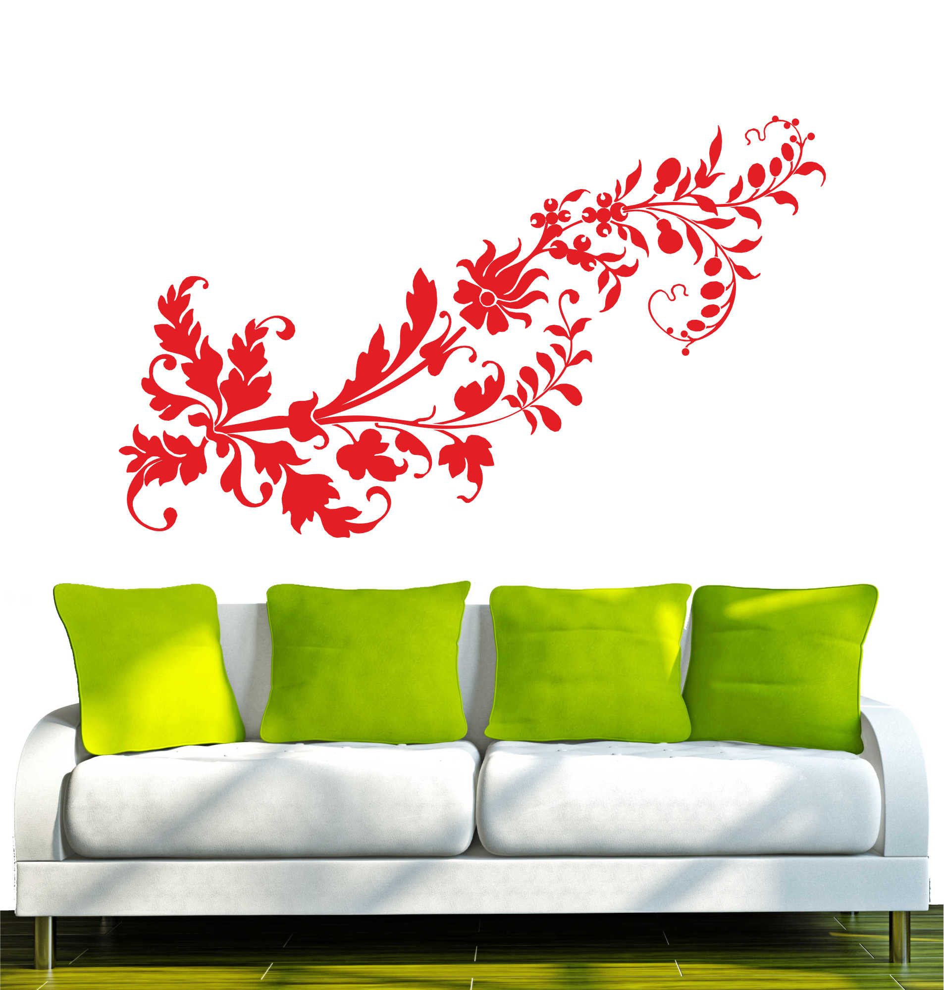 INDIGOS UG Wandtattoo Wandtattoo - Wandaufkleber - w299 Blume Ranke Pflanze