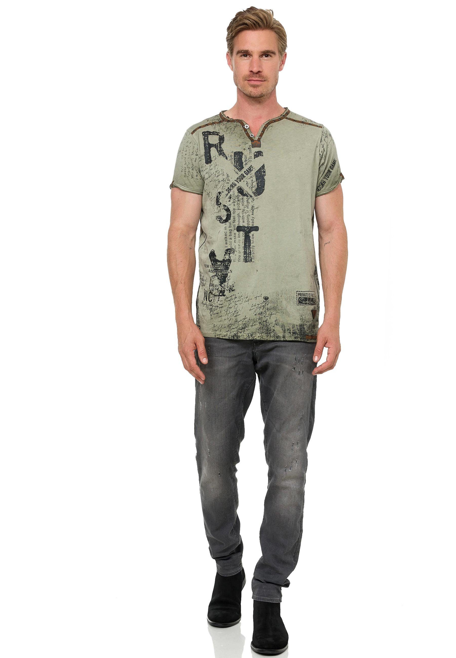 Rusty Neal T-Shirt Used-Look khaki im