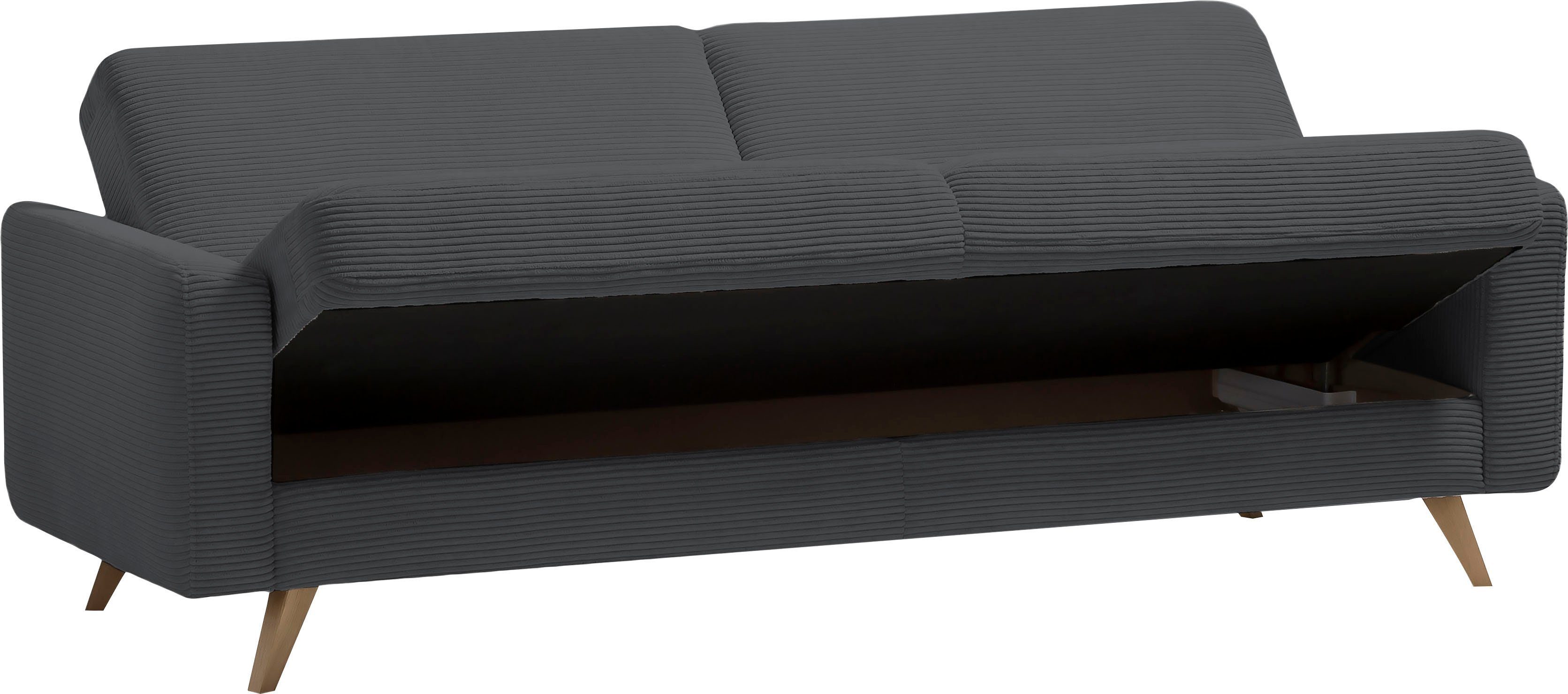 Samso, und - exxpo antrazith sofa 3-Sitzer Inklusive Bettkasten Bettfunktion fashion