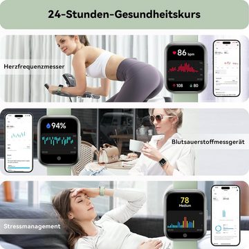 ENOMIR Smartwatch (1.8 Zoll, Android/iOS), Herren-Smartwatch, Damen-Uhr: Telefonfunktion, Farbdisplay, Alexa