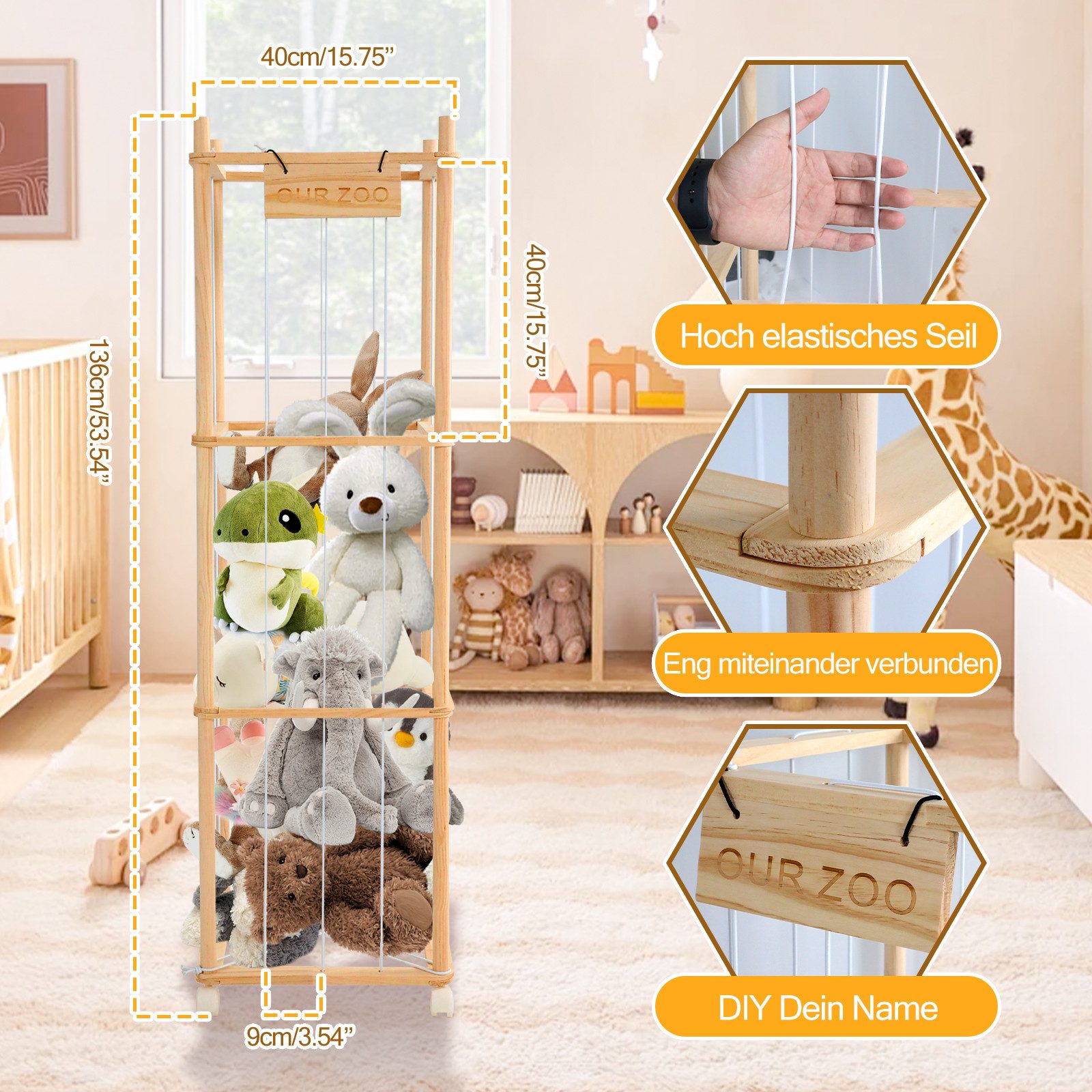 TWSOUL Kinderregal Plüschtier Lagerung Box Stofftier günstig online kaufen