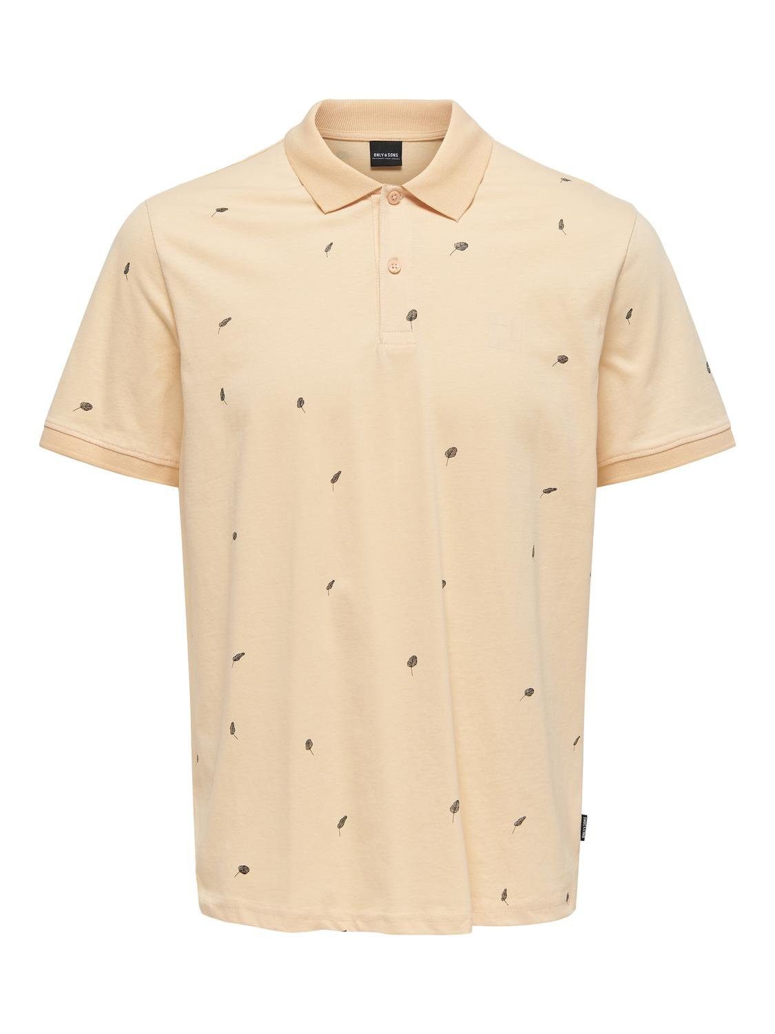 ONLY & SONS Poloshirt Poloshirt aus Baumwolle Klassisches für Herren Baumwolle Regular Fit Polokragen Kurzarm gemustert Knöpfe