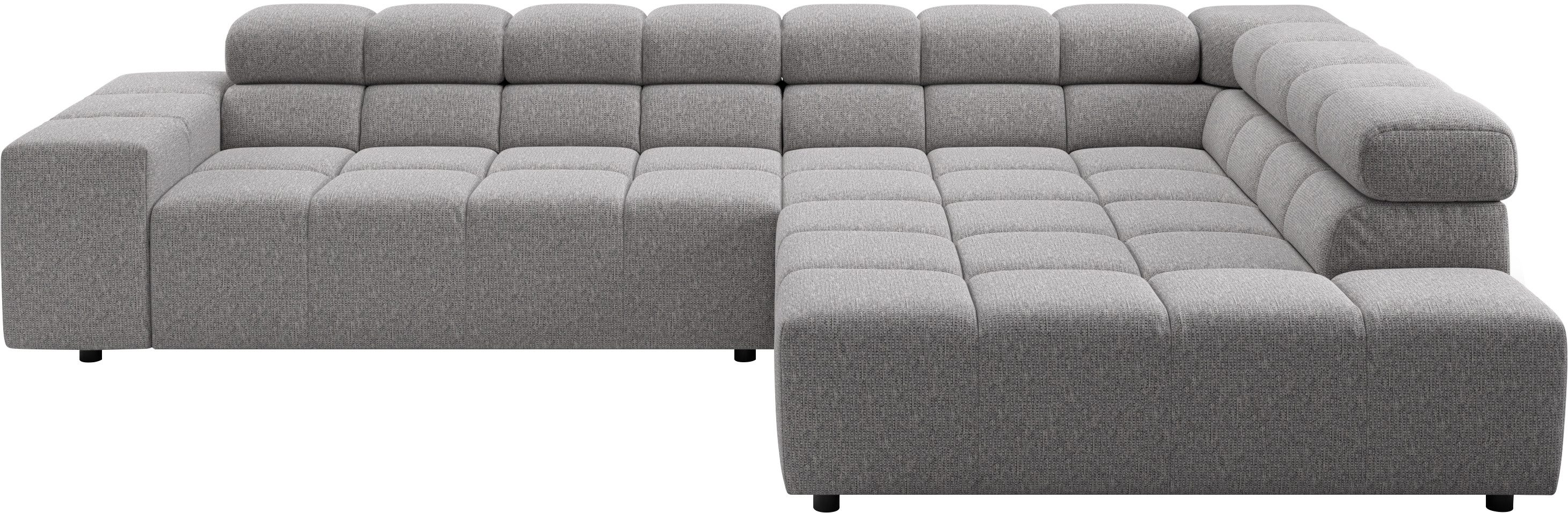 Home affaire Ecksofa Ancona, Ecksofa, incl. Kopfteilverstellung, Breite 319 cm, L-Form, wahlweise elektrische Sitztiefenverstellung