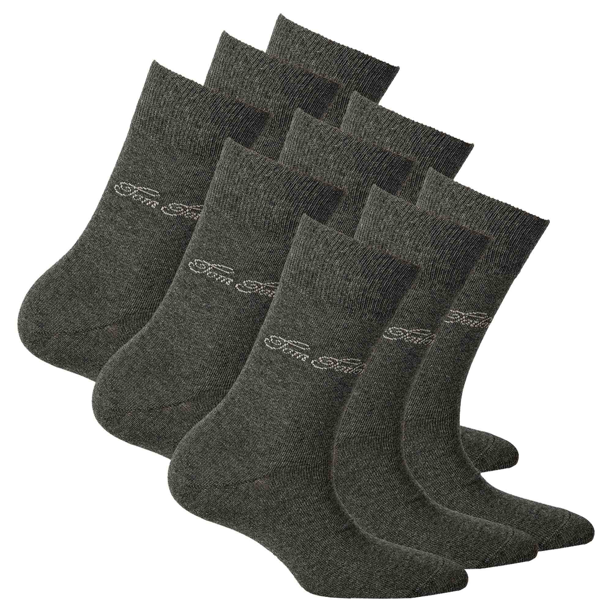 einfarbig Kurzsocken Pack TAILOR - Basic, Herren 9er Socken TOM Grau