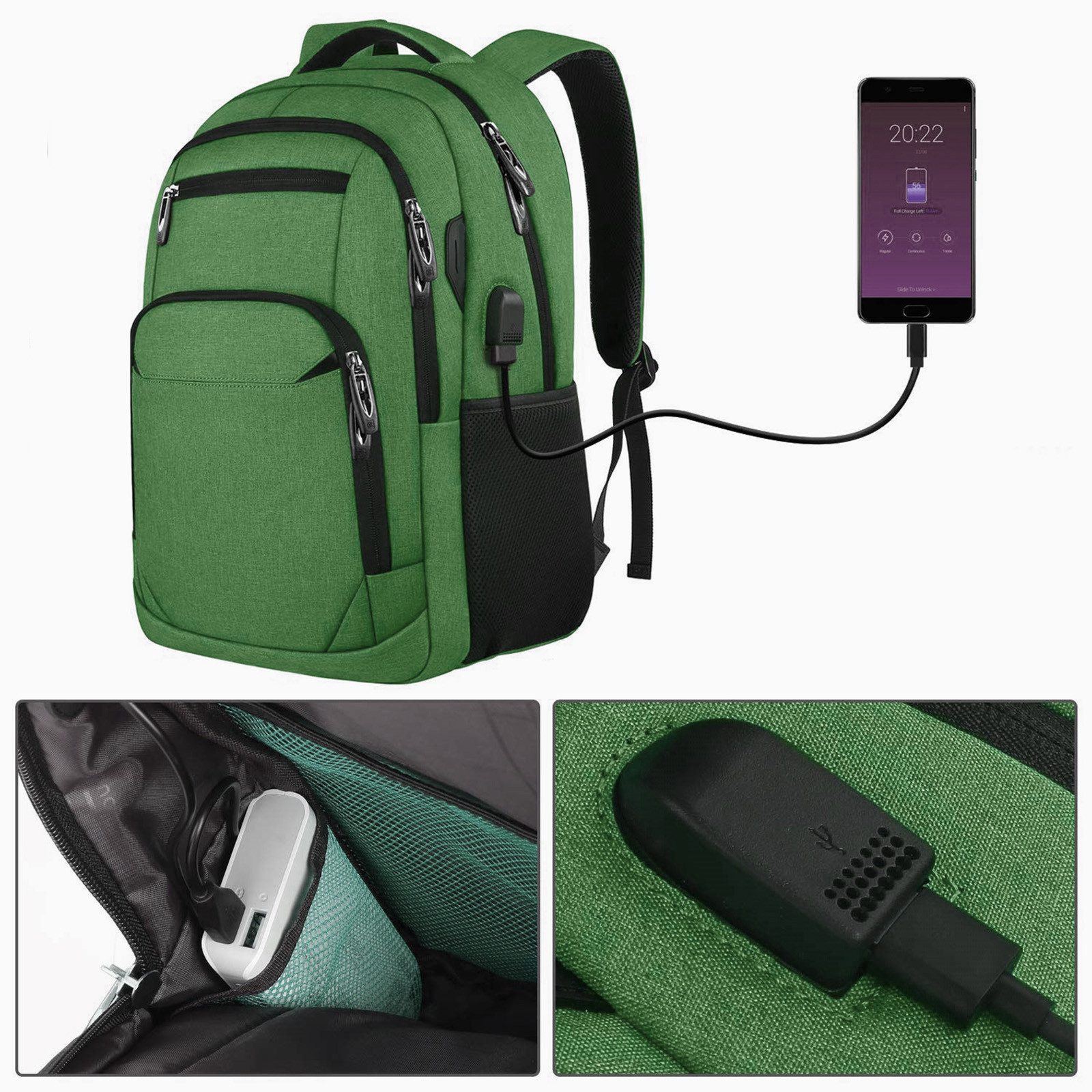 OKWISH Laptoprucksack Laptop Rucksäcke Schulrucksack Wasserbeständig Laptoptasche (Uni Tasche Businessrucksack Sportrucksack, Anti-Diebstahl, Backpack mit Lapto – Bild 3 von 5