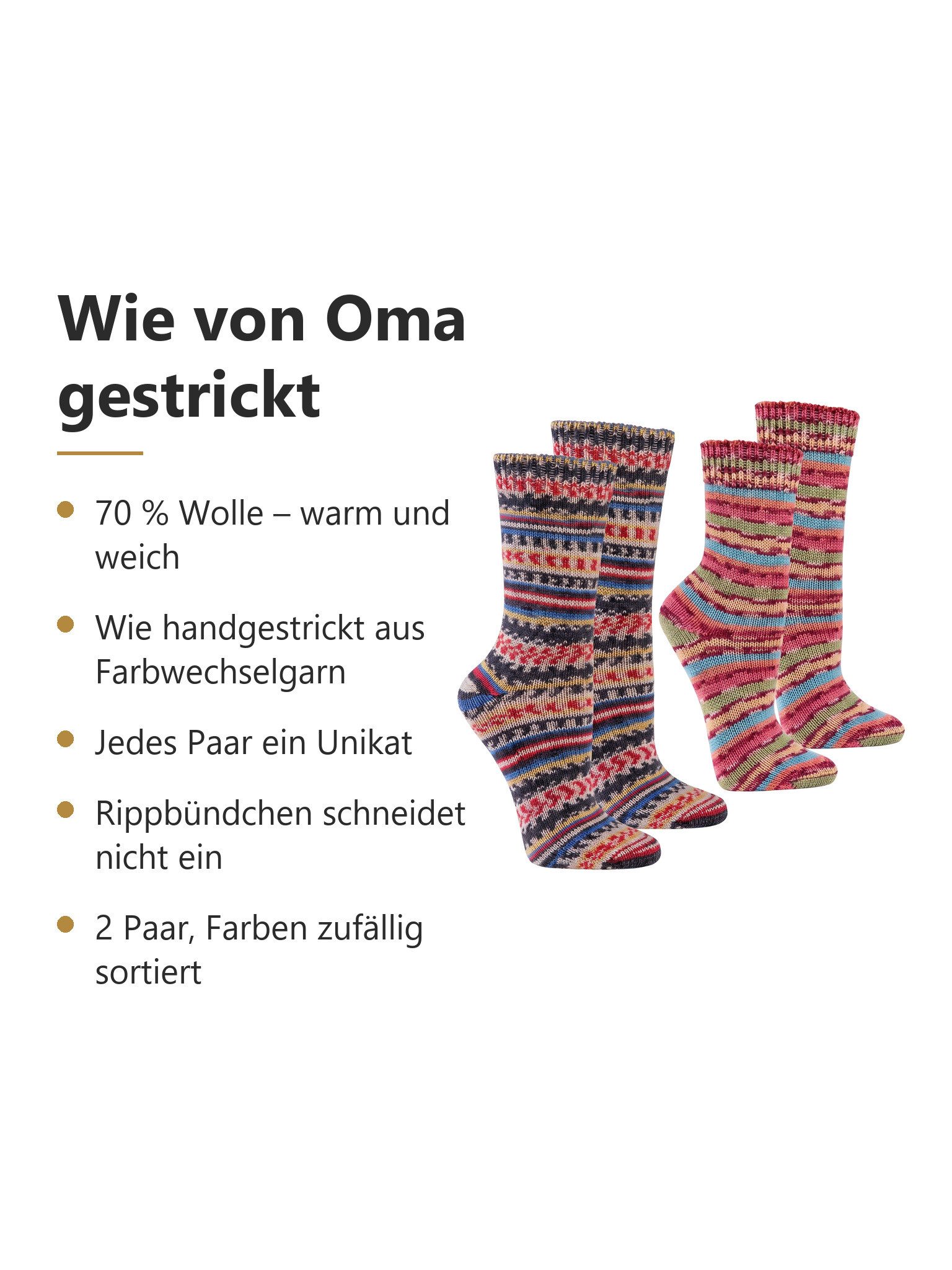 Black Snake Thermosocken Warme Wollsocken wie von Oma gestrickt für Damen Herren bunt geringelt (Socken-Set, 2-Paar, Bunt sortiert 39/42) Stricksocken mit 70 %  – Bild 4 von 5