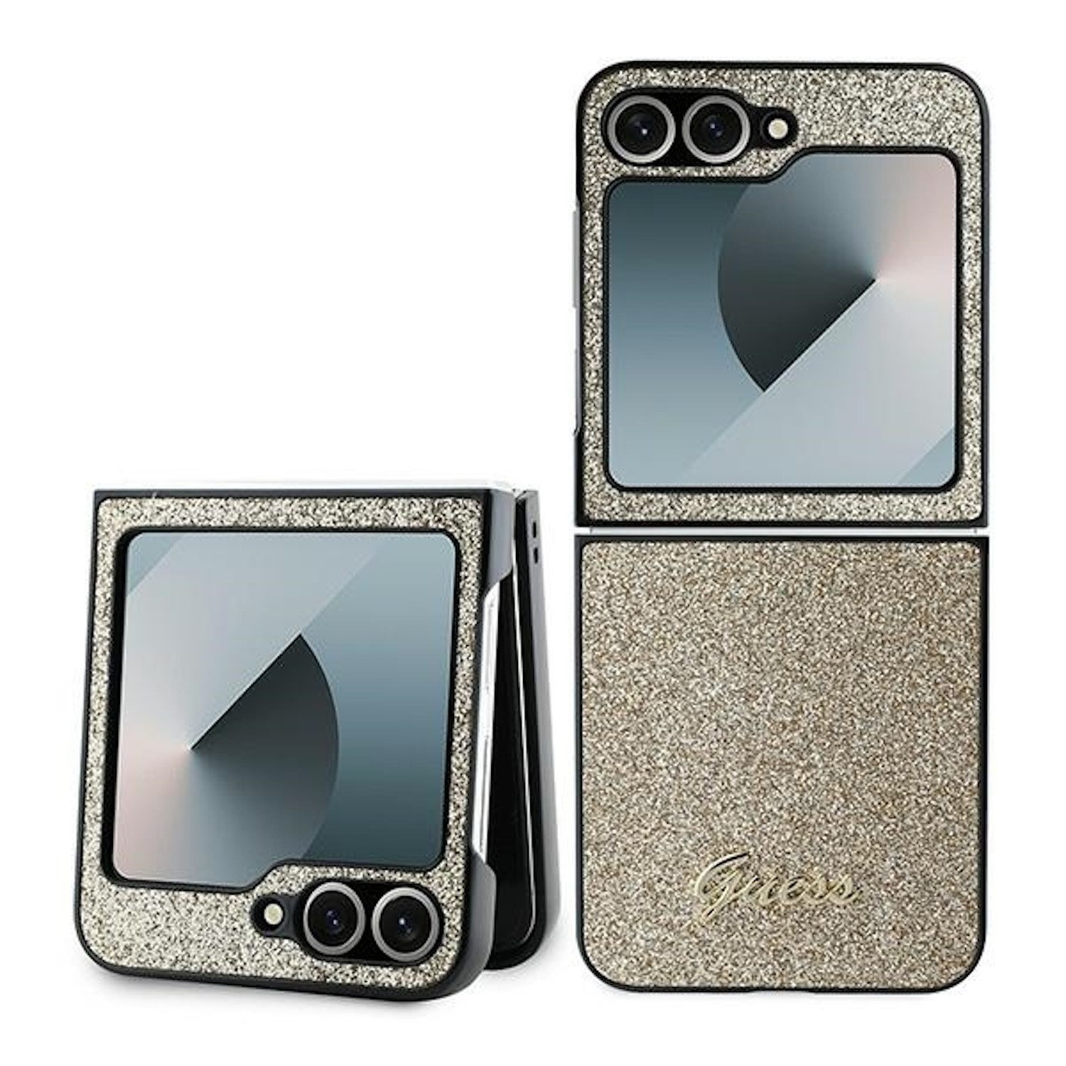 Guess Smartphone-Hülle GUESS Samsung Galaxy Z Flip7 FE / Flip6 5G Hülle 4G Glitzerschrift