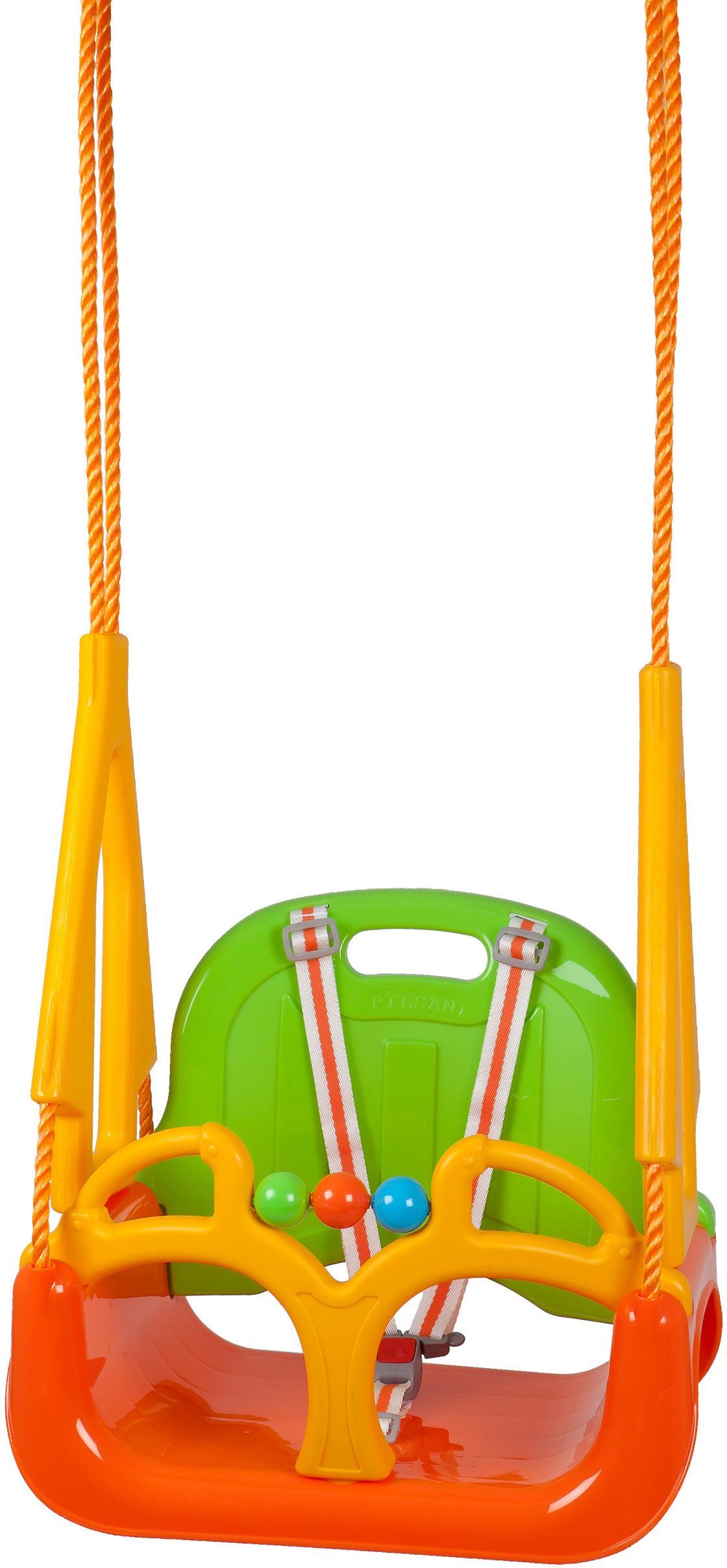 BabyGo Babyschaukelsitz DoReMi, orange, 3in1; Babyschaukel, Schaukelsitz und Schaukelbrett in Einem