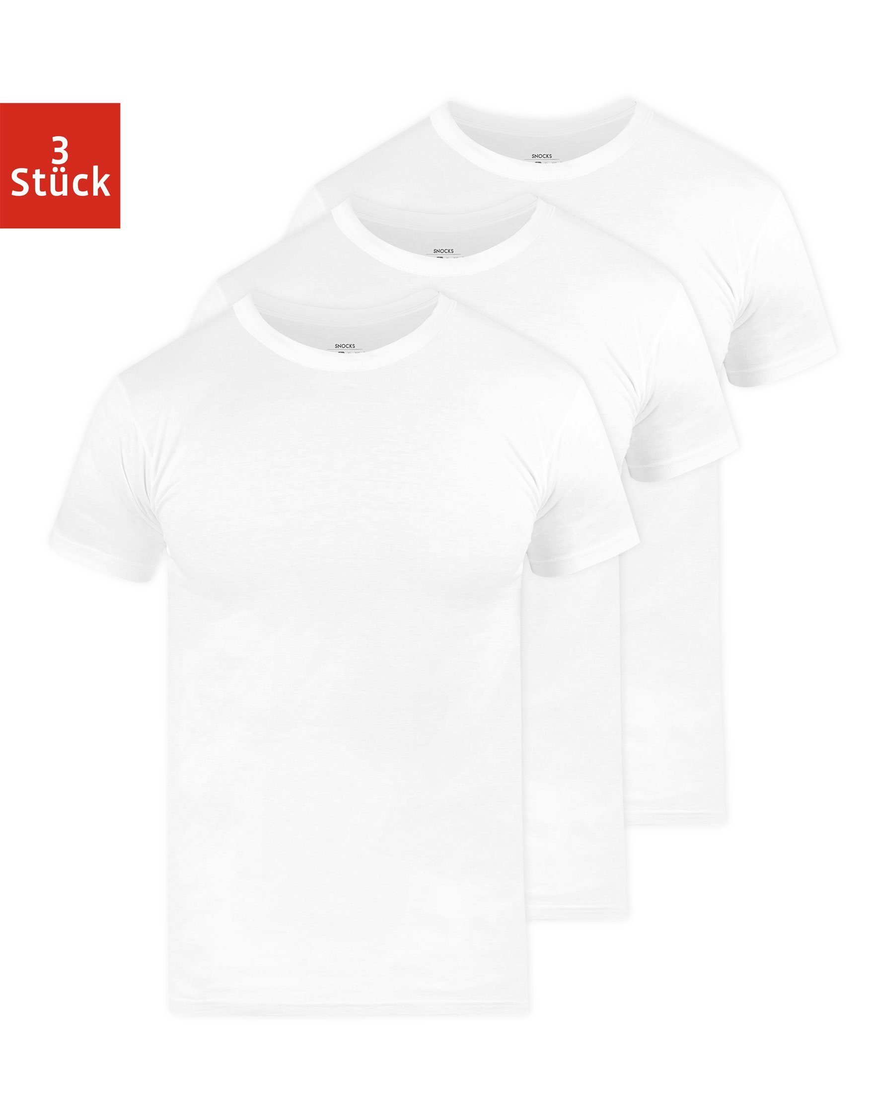 SNOCKS Unterziehshirt »Rundhals T-Shirt Unterhemden Herren« (3 Stück), aus  Bio-Baumwolle, extra lang geschnitten online kaufen | OTTO