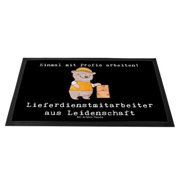 Fußmatte Lieferdienstmitarbeiter aus Leidenschaft - Schwarz - Geschenk, Arbeit, Mr. & Mrs. Panda, Höhe: 0.6 mm