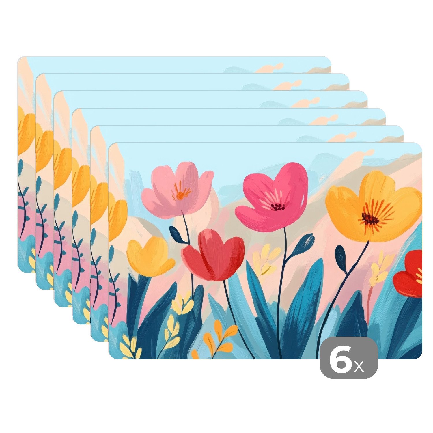 MuchoWow Platzset Illustration - Blumen - günstig online kaufen