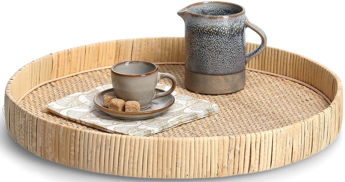 Zeller Present Tablett Nature, Rattan, (1-tlg)