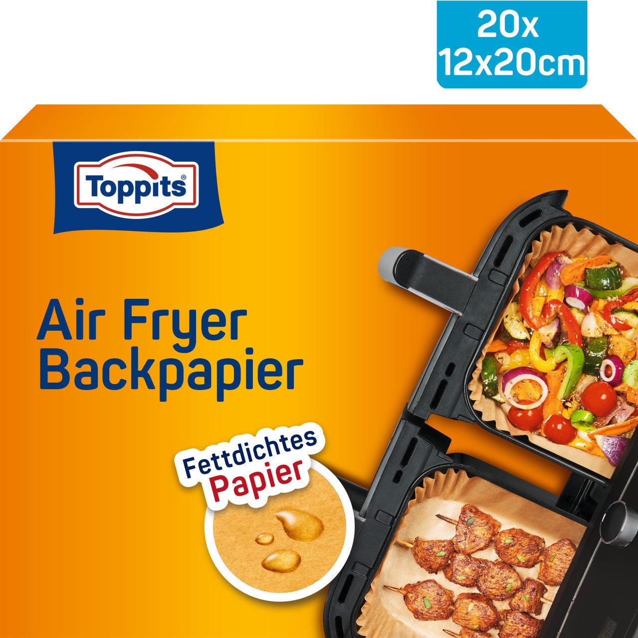Toppits Backpapier Toppits® Backpapier Air Fryer eckig 12 x 20 cm
