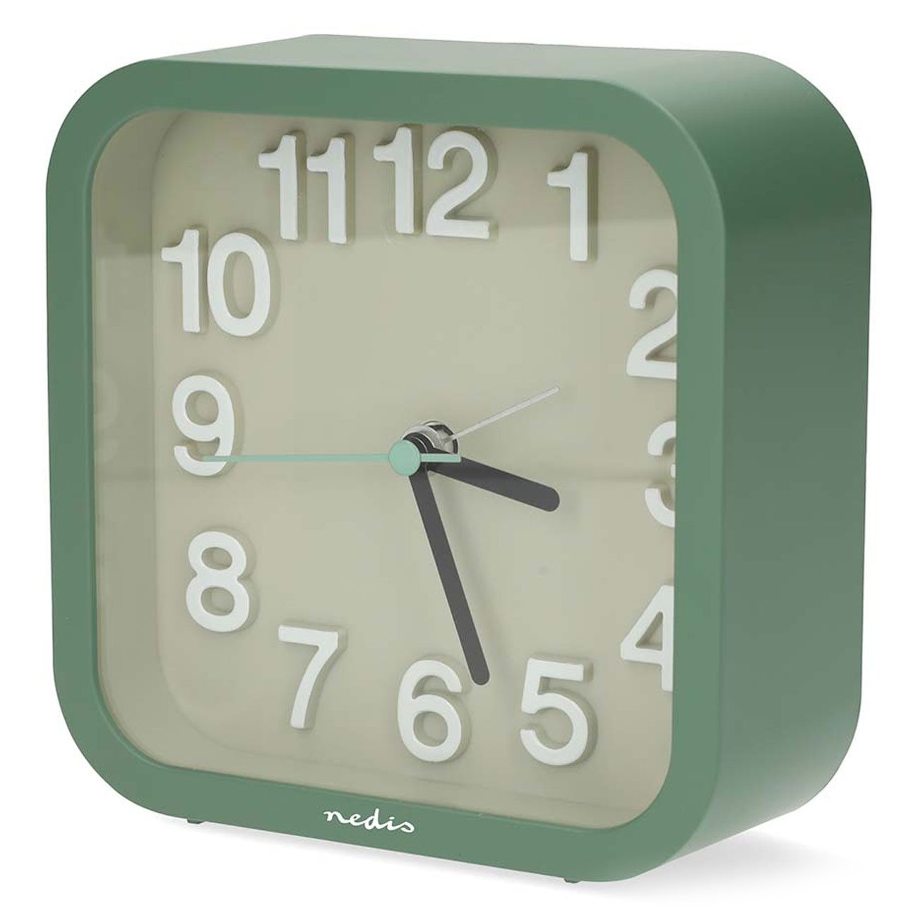 Nedis Wecker Retro Wecker Analog Tischuhr Quarzwecker batteriebetrieben ohne Ticken, leise, geräuscharm, schleichende Sekunde – Bild 3 von 5
