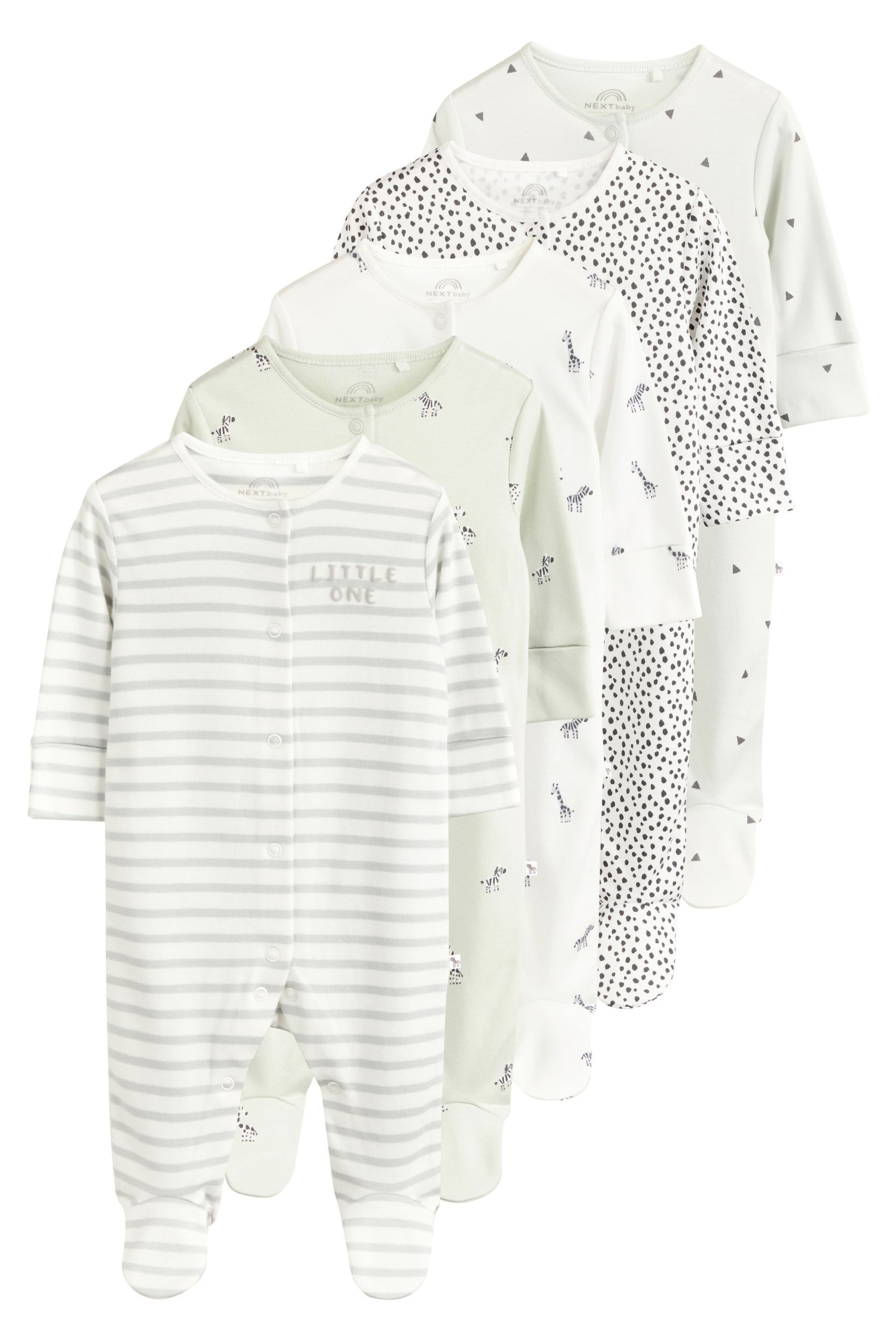 Schlafoverall Babyschlafanzüge aus 100 % Baumwolle, 5er-Pack