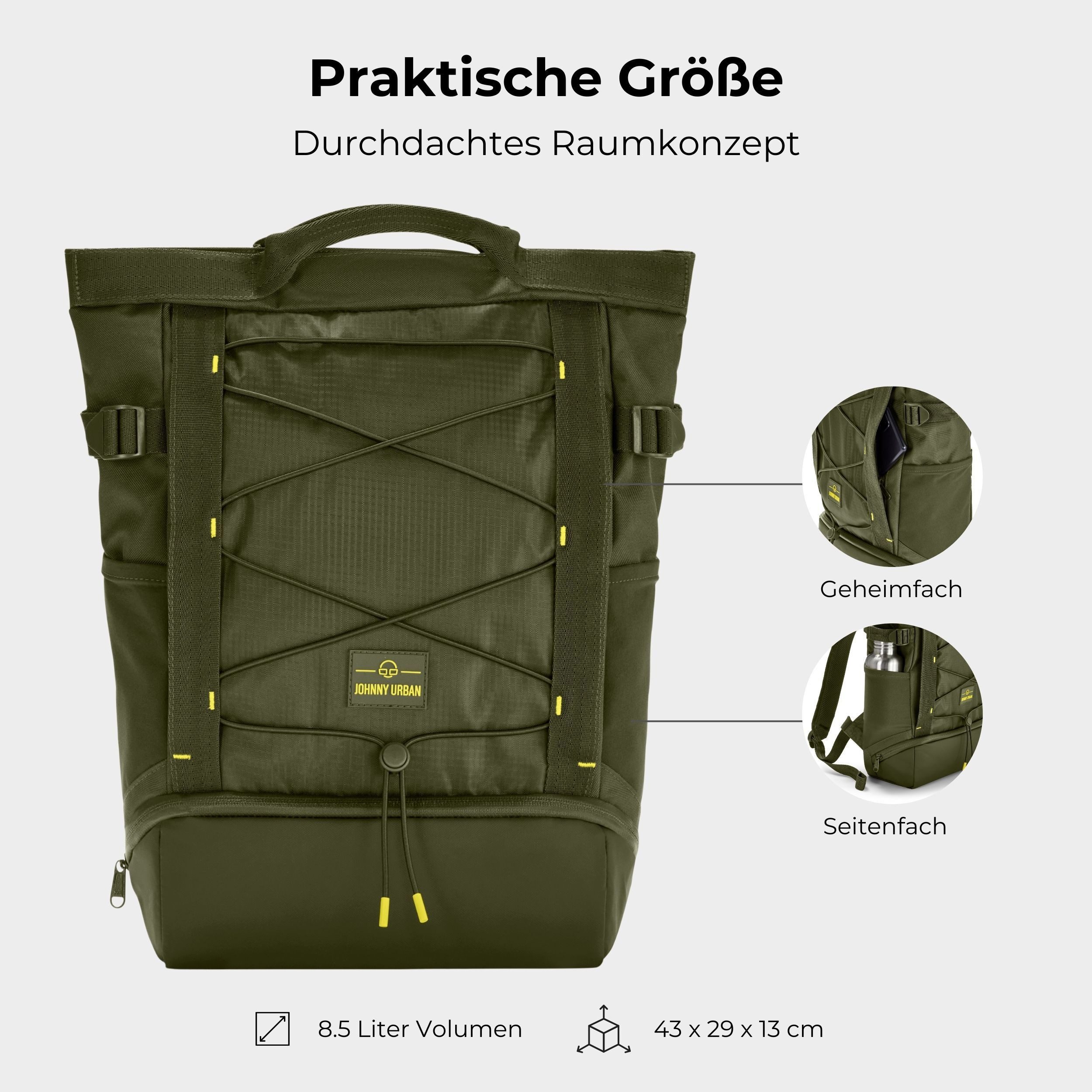Johnny Urban Cityrucksack Harper Tagesrucksack für Damen & Herren (1-tlg), Sportlicher Tote Bag Rucksack, Praktischer Daypack, Wasserabweisend
