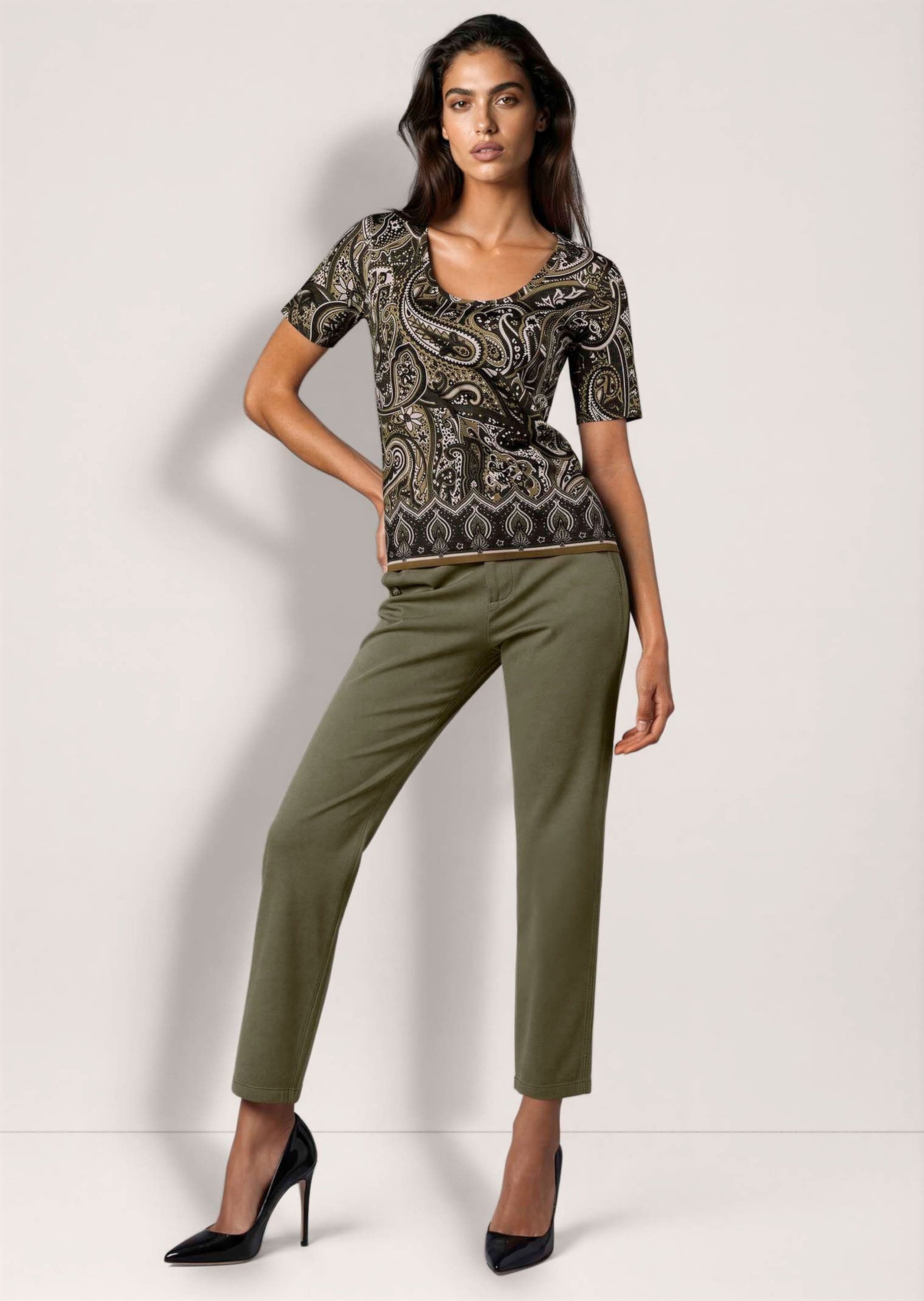 MADELEINE Kurzarmshirt Shirt mit Paisley-Druck Kurzarm & Allover-Print im Miniformat