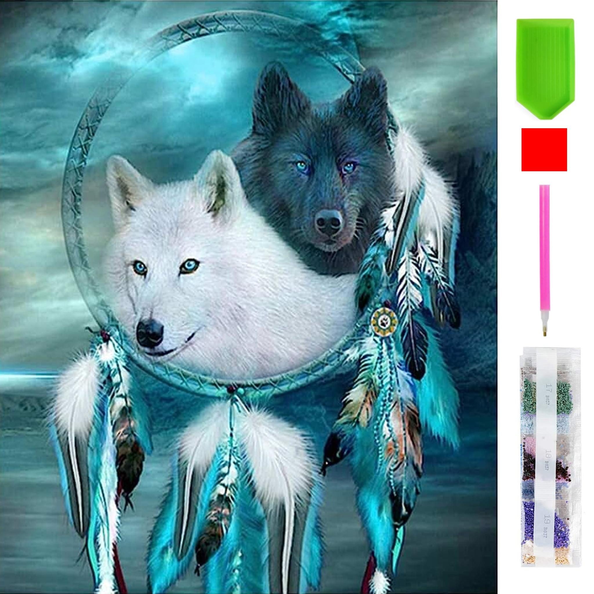 LA CUTE Malen nach Zahlen 5d Diamond Painting Wolf Traumfänger Malen nach Z günstig online kaufen