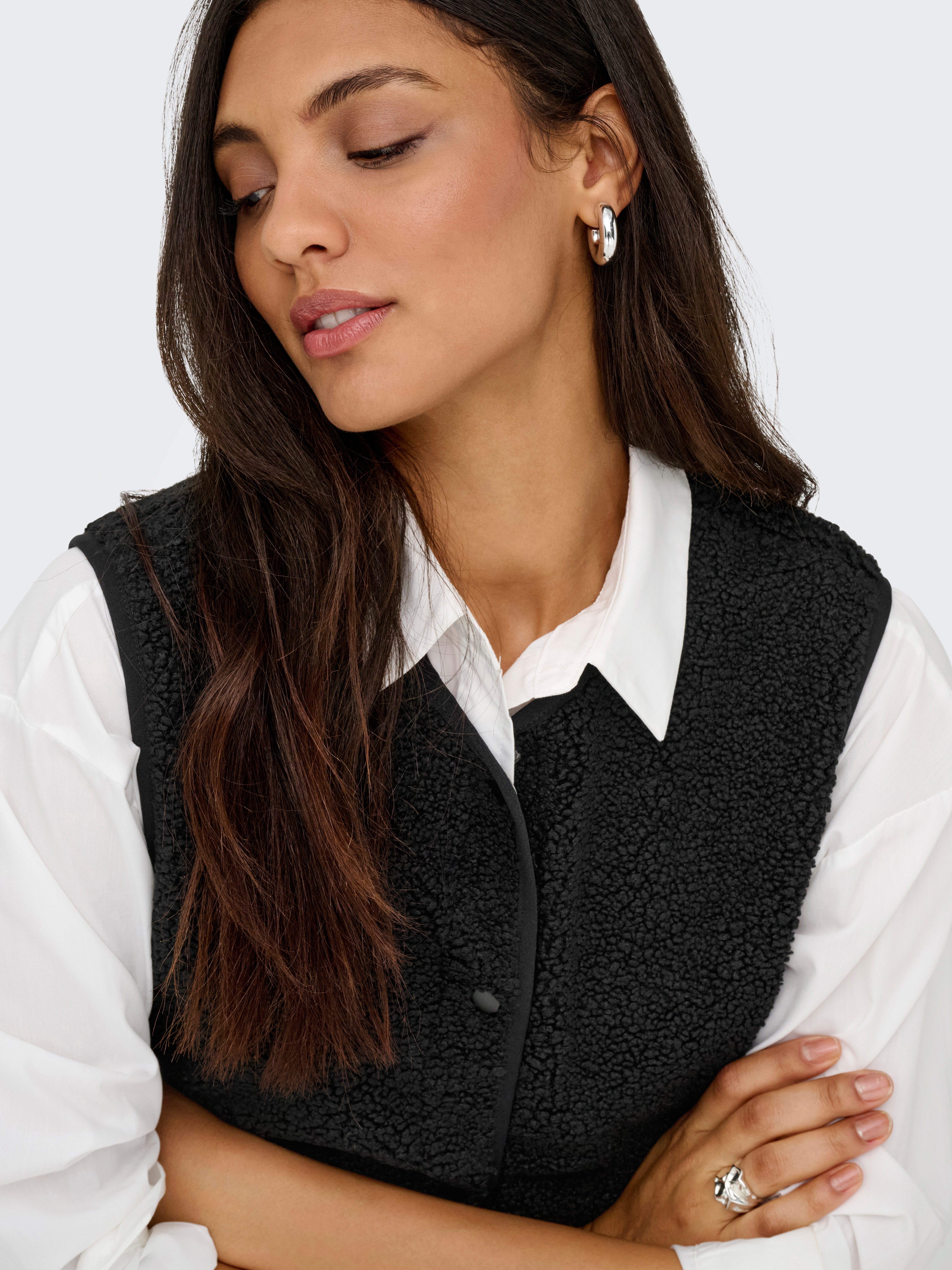 JDY Plüschweste JDYSIMINA TEDDY WAISTCOAT OTW QIQ NOOS Kunstfaser