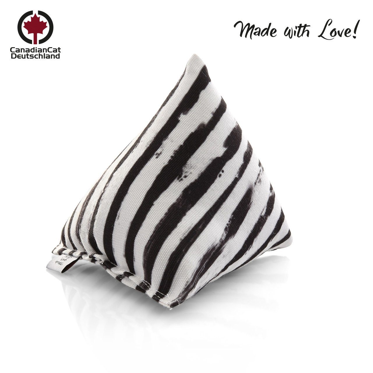Canadian Cat Company Подушка для животных Schmuse-Pyramide XL Zebra - Katzenminze, Schmusekissen mit Katzenminze für Katzen