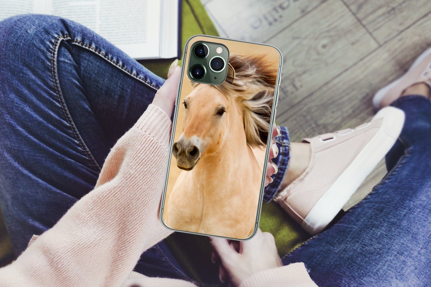 MuchoWow Handyhülle für Apple iPhone 11 Pro Pferde - Tiere - Mähne - Porträt, Smartphone-Bumper, Print, Handy Schutzhülle Dünn