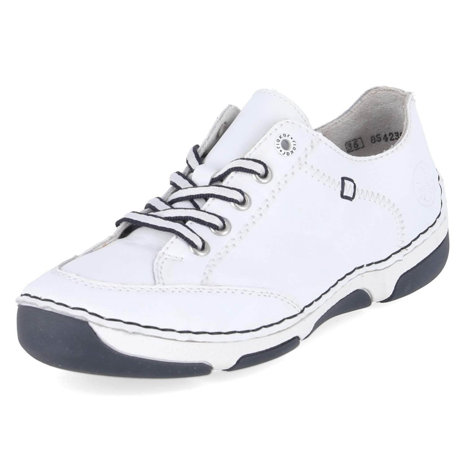 Rieker Rieker 55901-80 Damen Glattleder weiss Schnürschuh günstig online kaufen