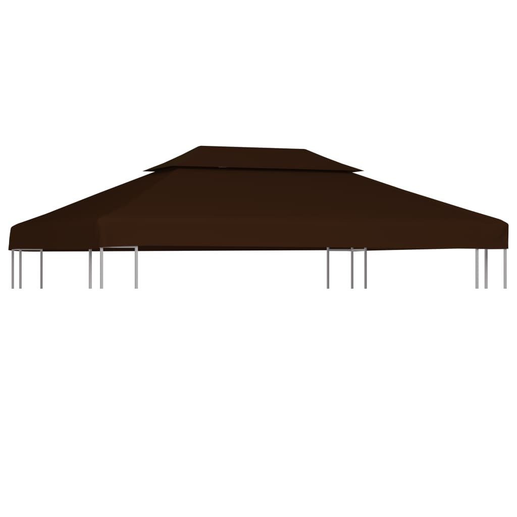 vidaXL Pavillon-Ersatzdach Pavillon-Dachplane mit Kaminabzug 310 g/m² 4x3 m Braun, 400 x 300 cm