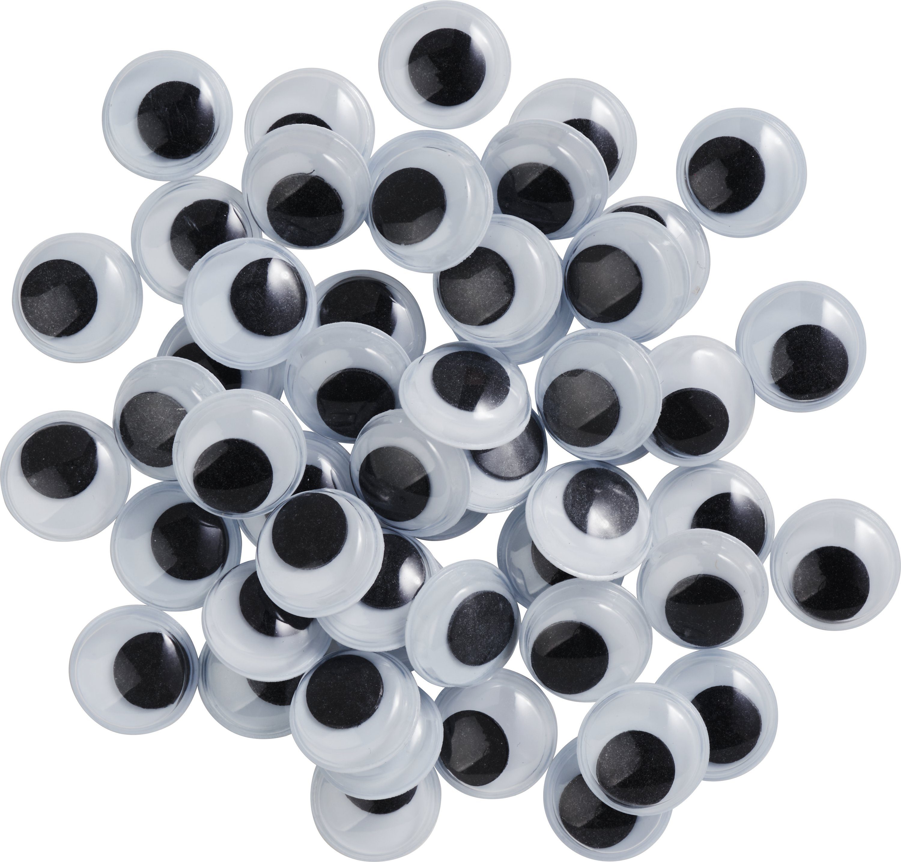 VBS Aufkleber Runde Wackelaugen zum Aufkleben, Ø 12 mm