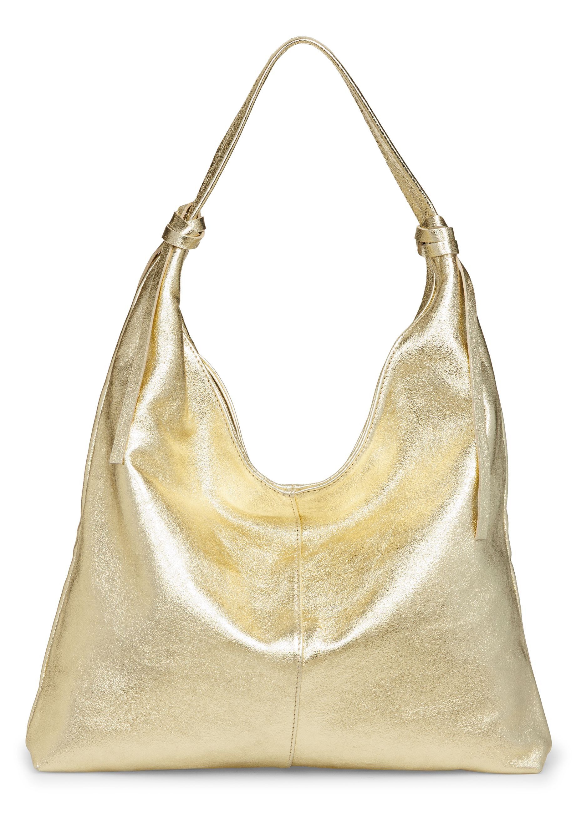 Caspar Schultertasche Lässige Leder Shopper große Damen Tasche - PREMIUM LINE- Modell No.817, leicht, elegant & unempfindlich - 100% Echtleder - Handmade in Italy