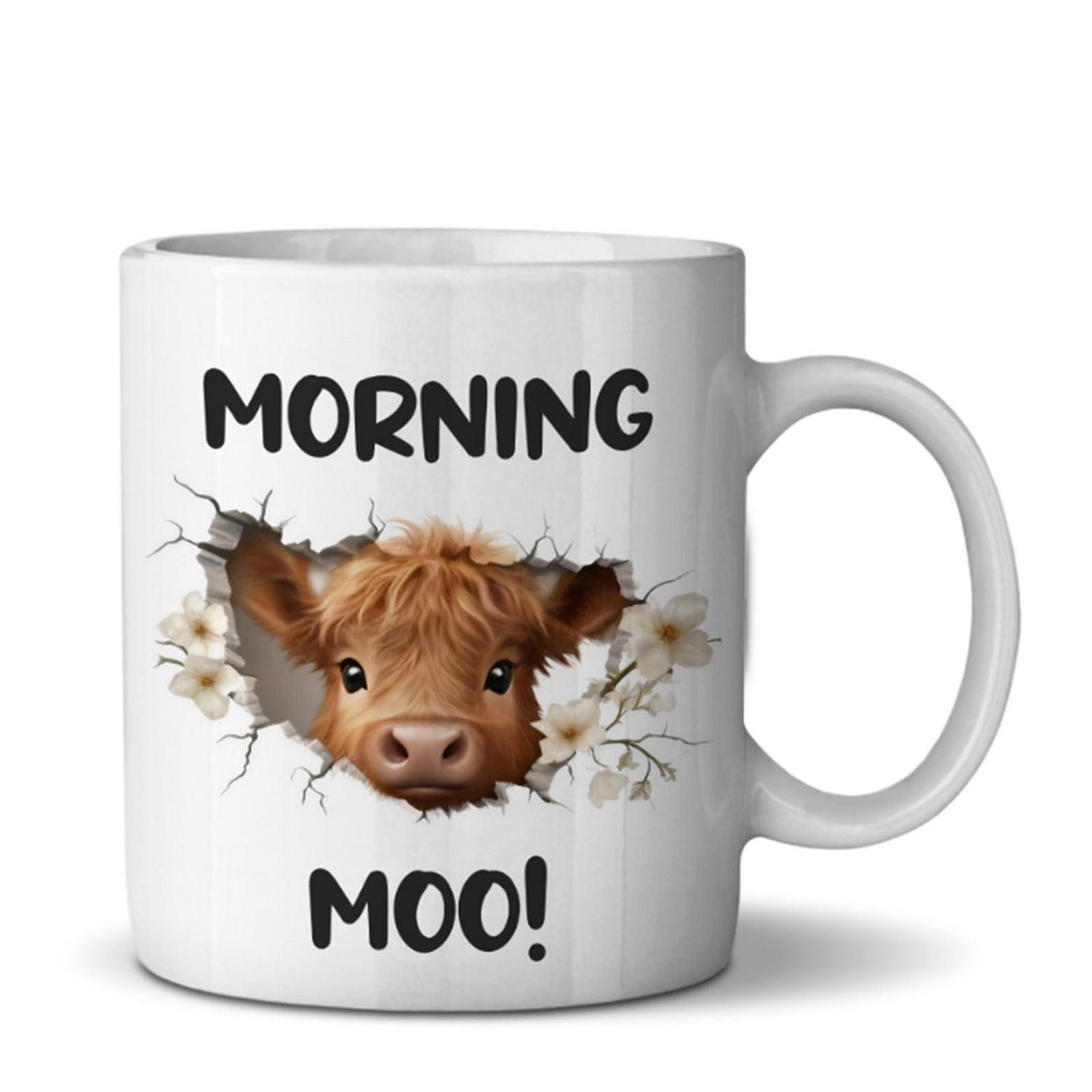 LuxusKollektion Tasse Highland Cow Tasse 11oz Keramik Kaffeebecher C-Griff, Keramik