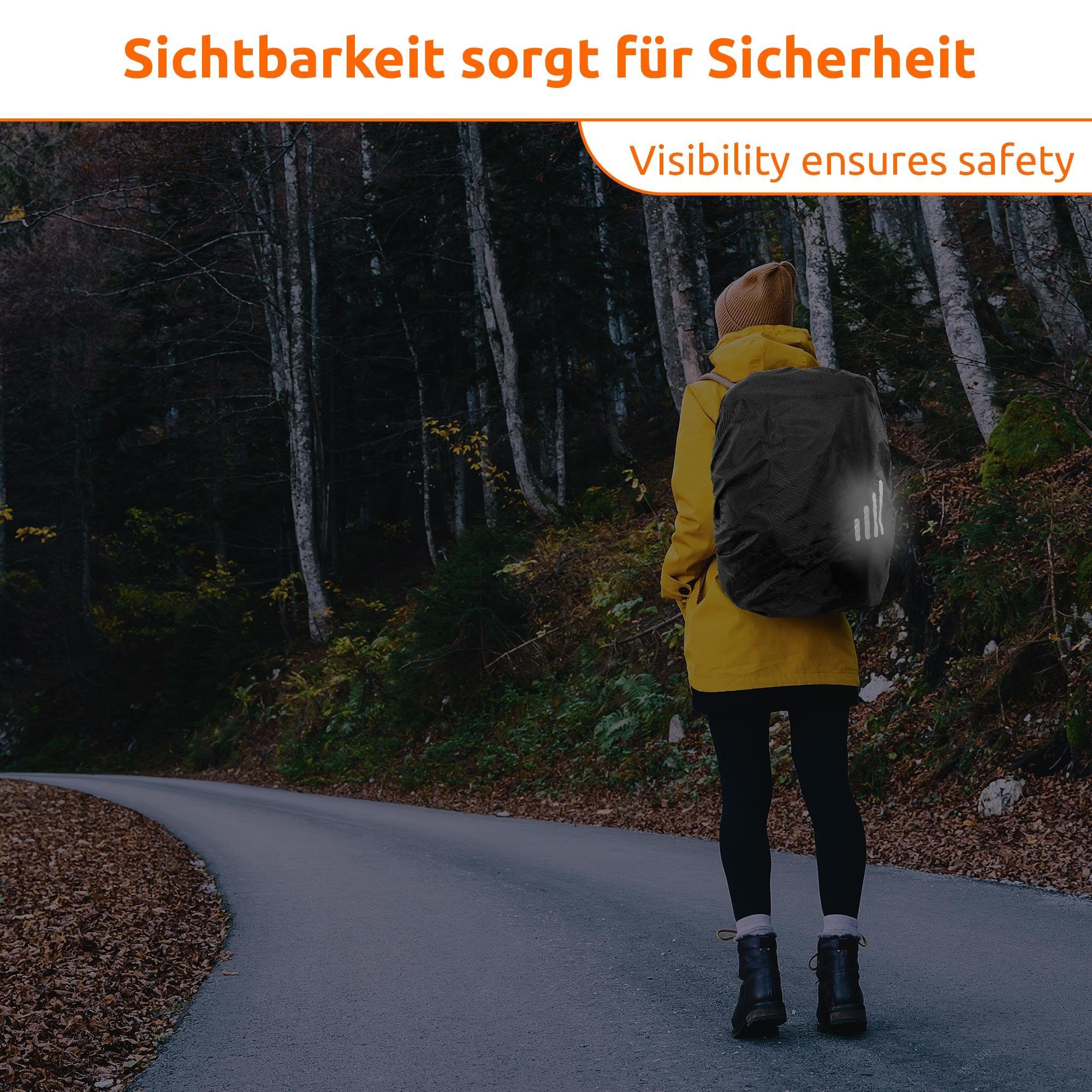 ECENCE Backpack Rain Cover 1x Rain Cover Backpack 15-35L in Black