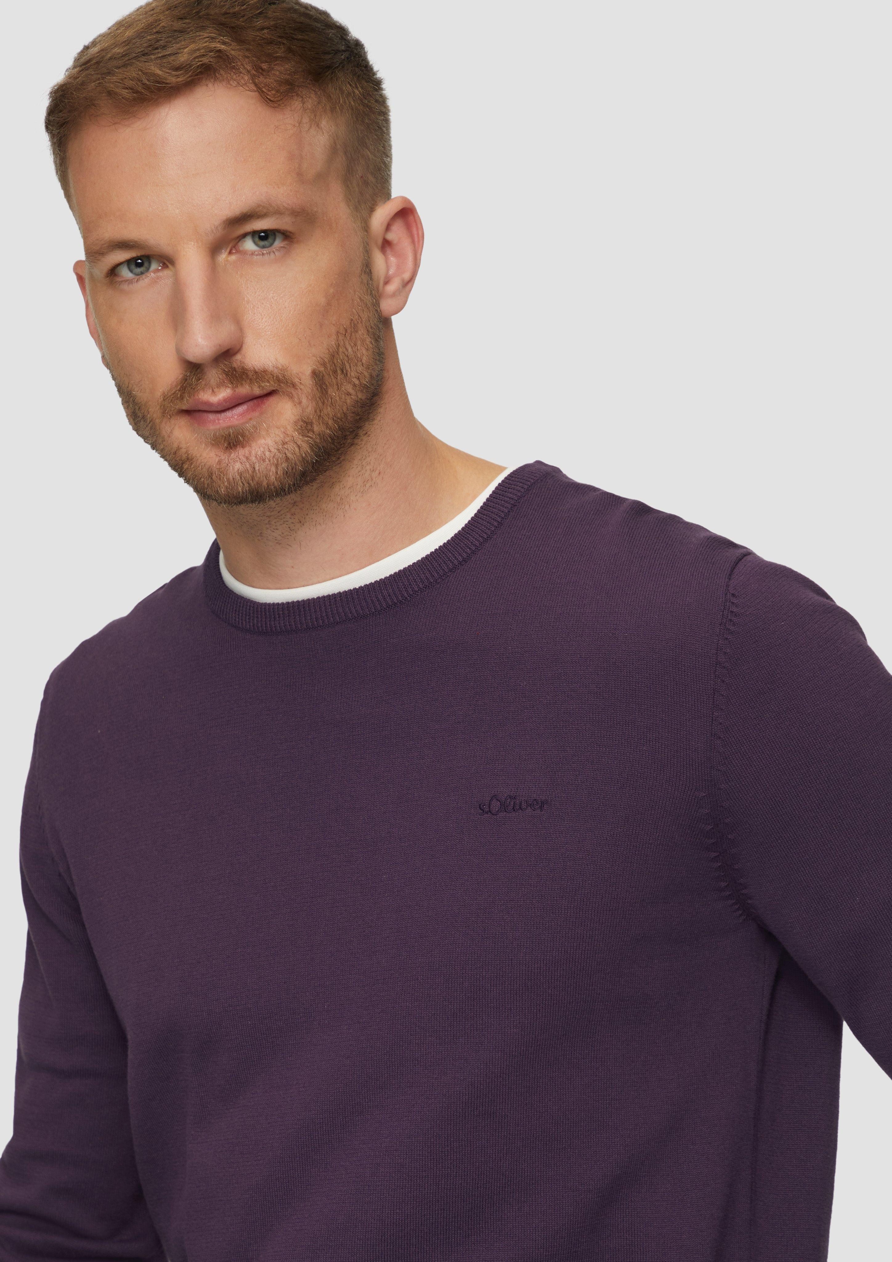 s.Oliver Strickpullover mit Logostickerei günstig online kaufen