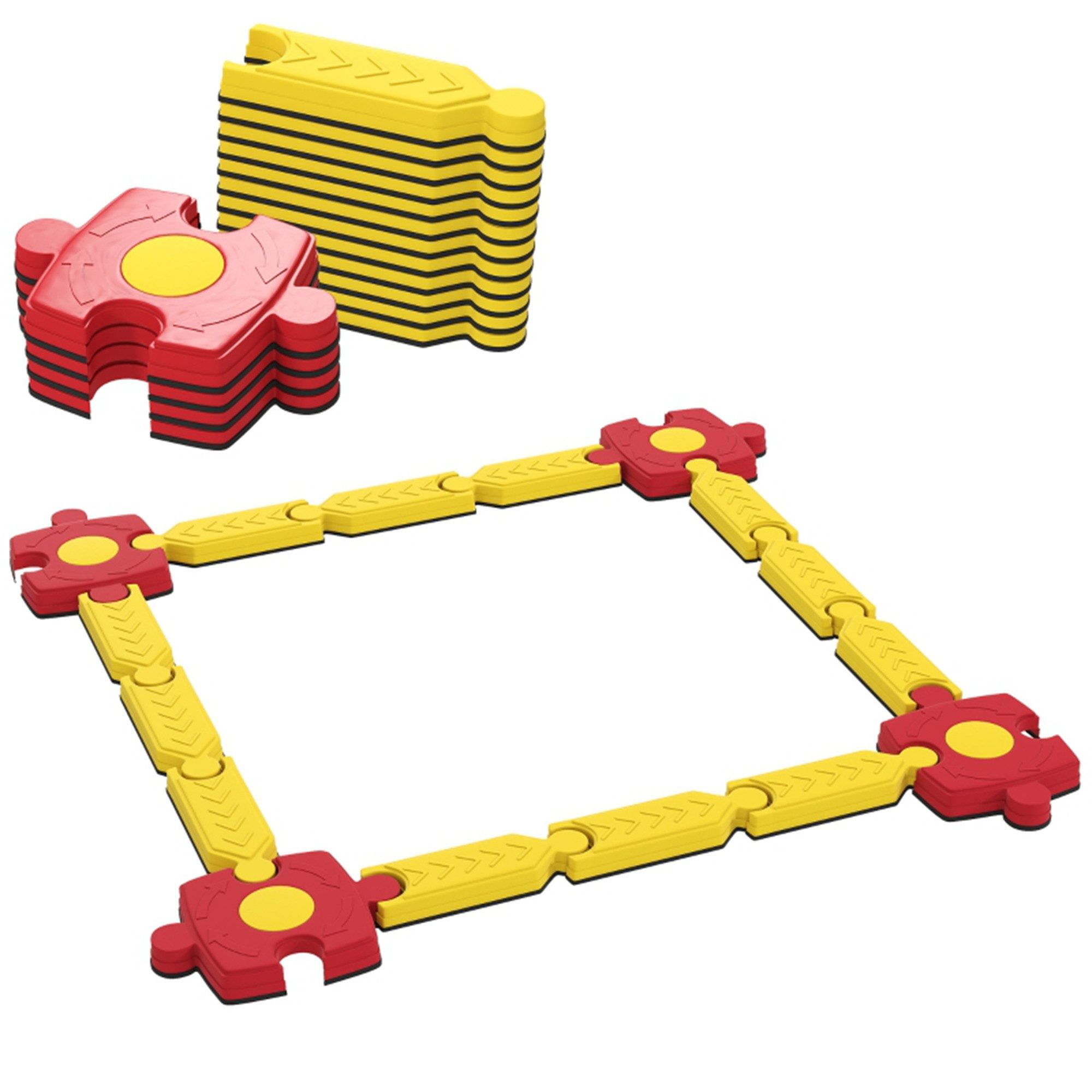 Balanceboard Kinder Schwebebalken-Set, frei gestaltbar, Kunststoff, flexible Teile