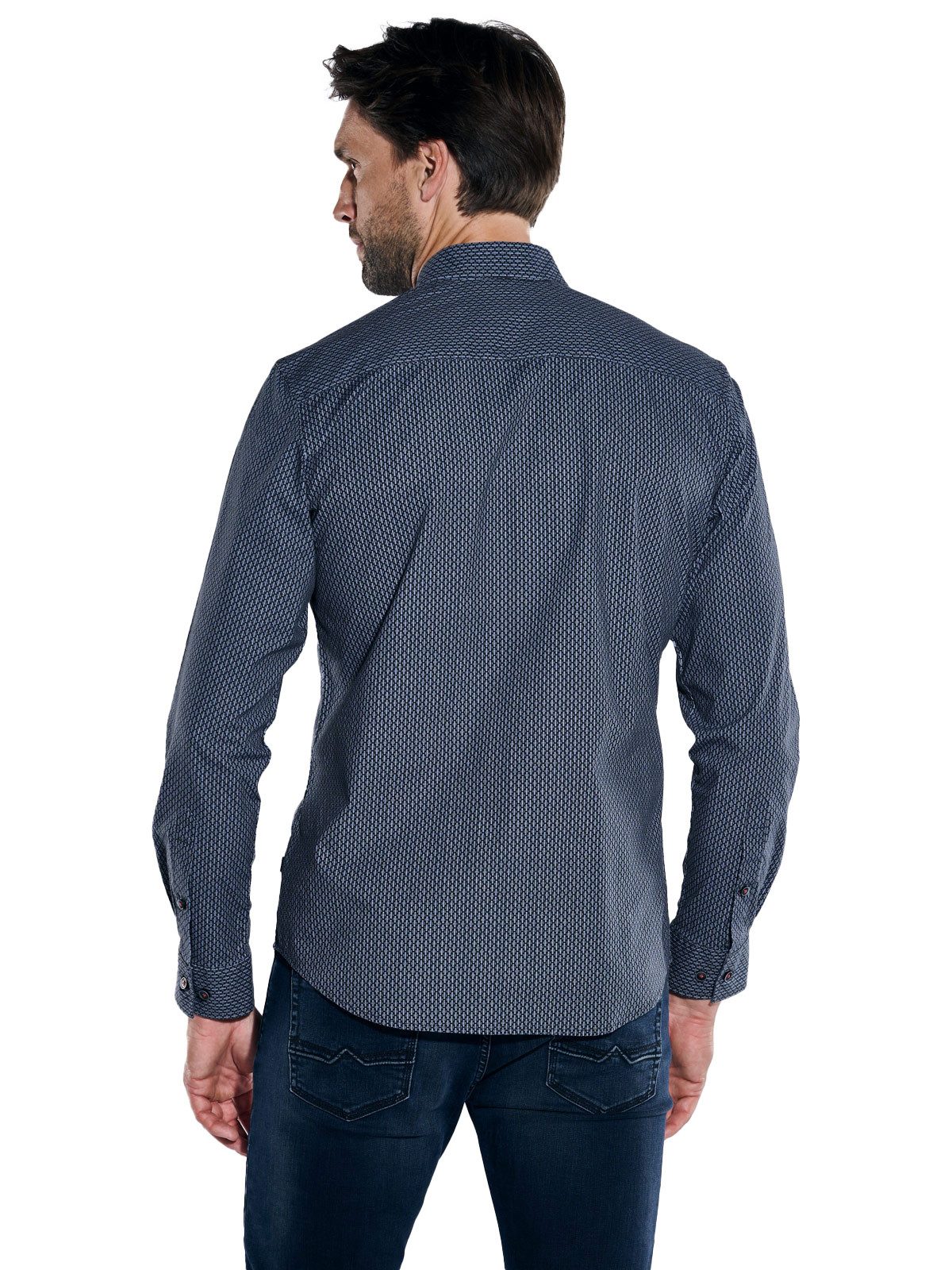 Engbers Langarmhemd engbers Herren Langarm-Hemd gemustert, Saphirblau günstig online kaufen