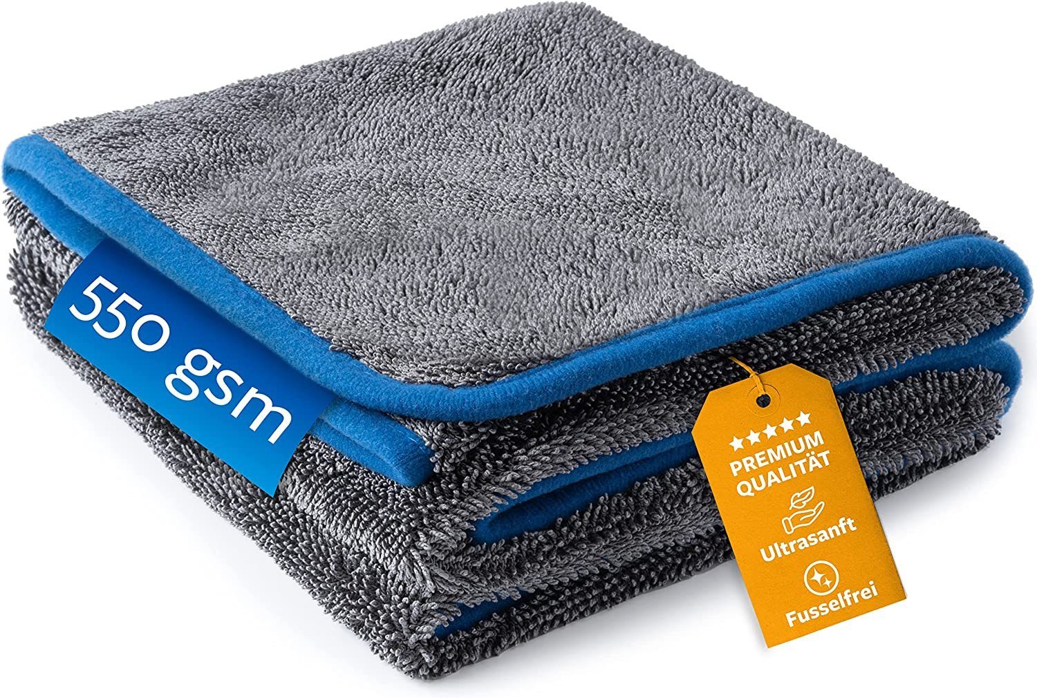 CARBIGO Profi Microfasertuch für Autopflege 550 GSM, Extra Groß ...