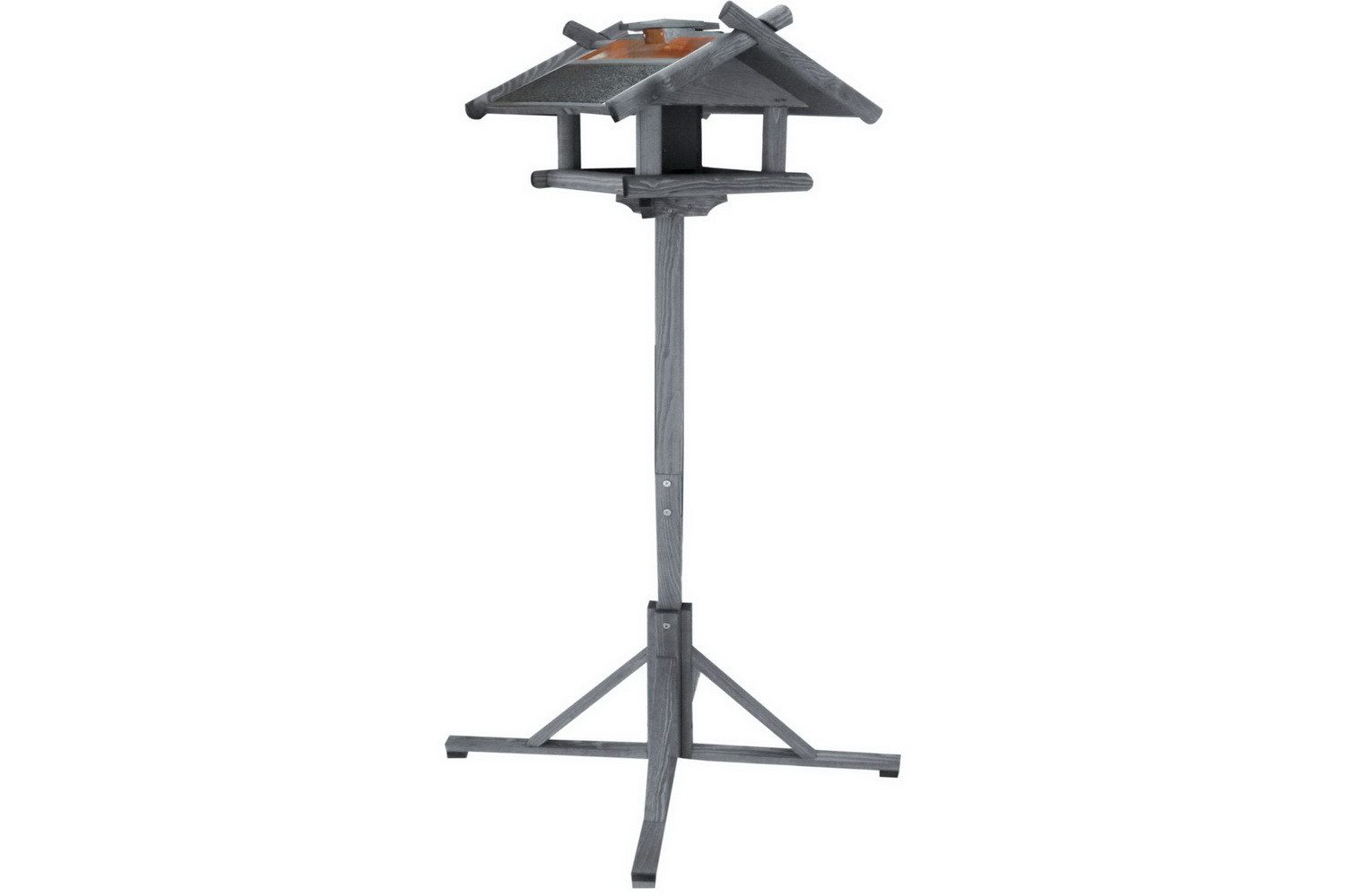 Kynast Vogelhaus XL Vogelhaus, Vogelfutterstation, Vogelfutterhaus, Futterstation, 155cm Hoch, Grau, Fußkreuz