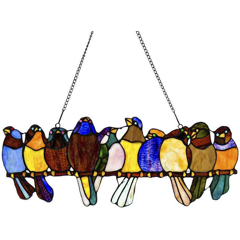 Jormftte Dekohänger »Güterflusse Vögel auf einem Draht - Buntglasfenster hängen Dekoration«