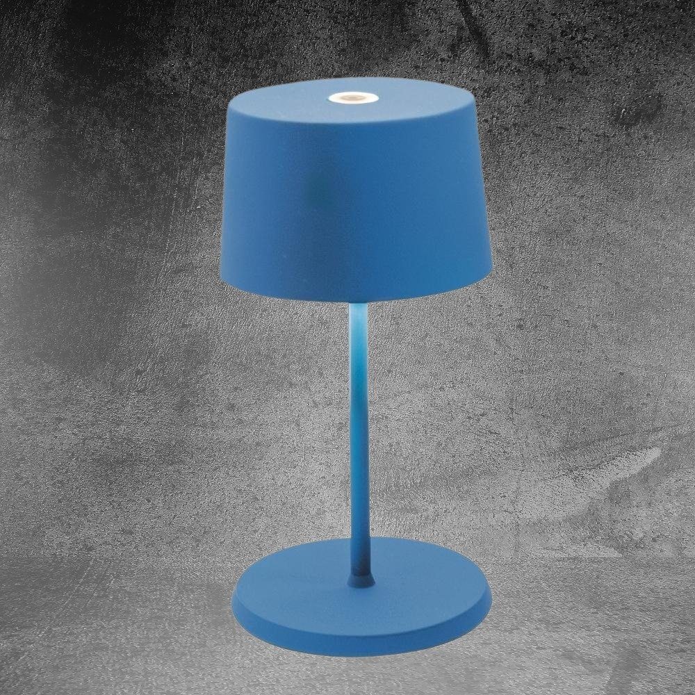 Zafferano LED Tischleuchte LED Akku Tischleuchte Olivia Mini in Blau 2,2W 150lm IP65, keine Angabe, Leuchtmittel enthalten: Ja, fest verbaut, LED, warmweiss, Tischleuchte, Nachttischlampe, Tischlampe | Tischlampen